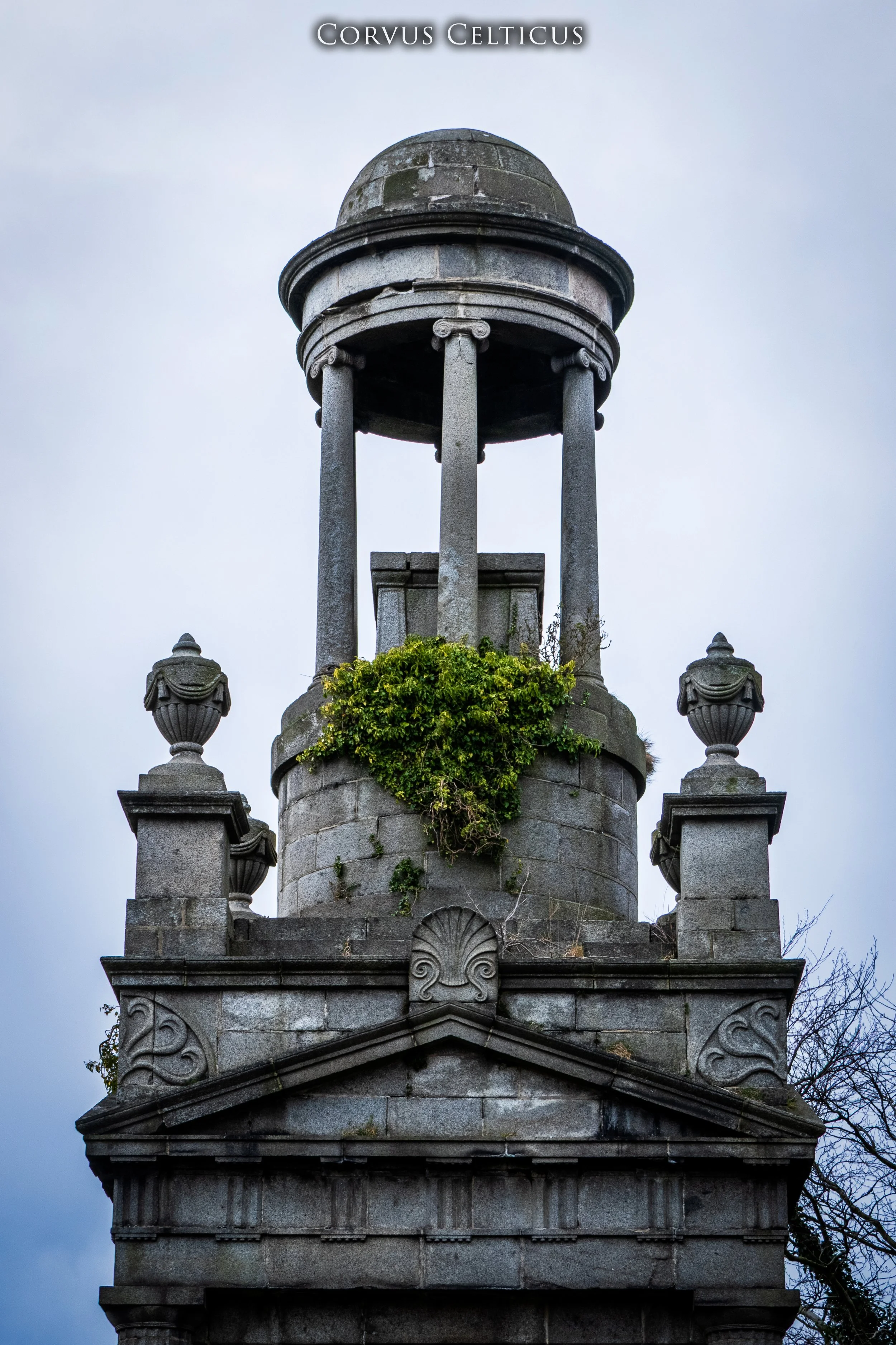 The Cleland Memorial Mausoleum at Saint Elizabeth's Old Church in Dundonald - closer up