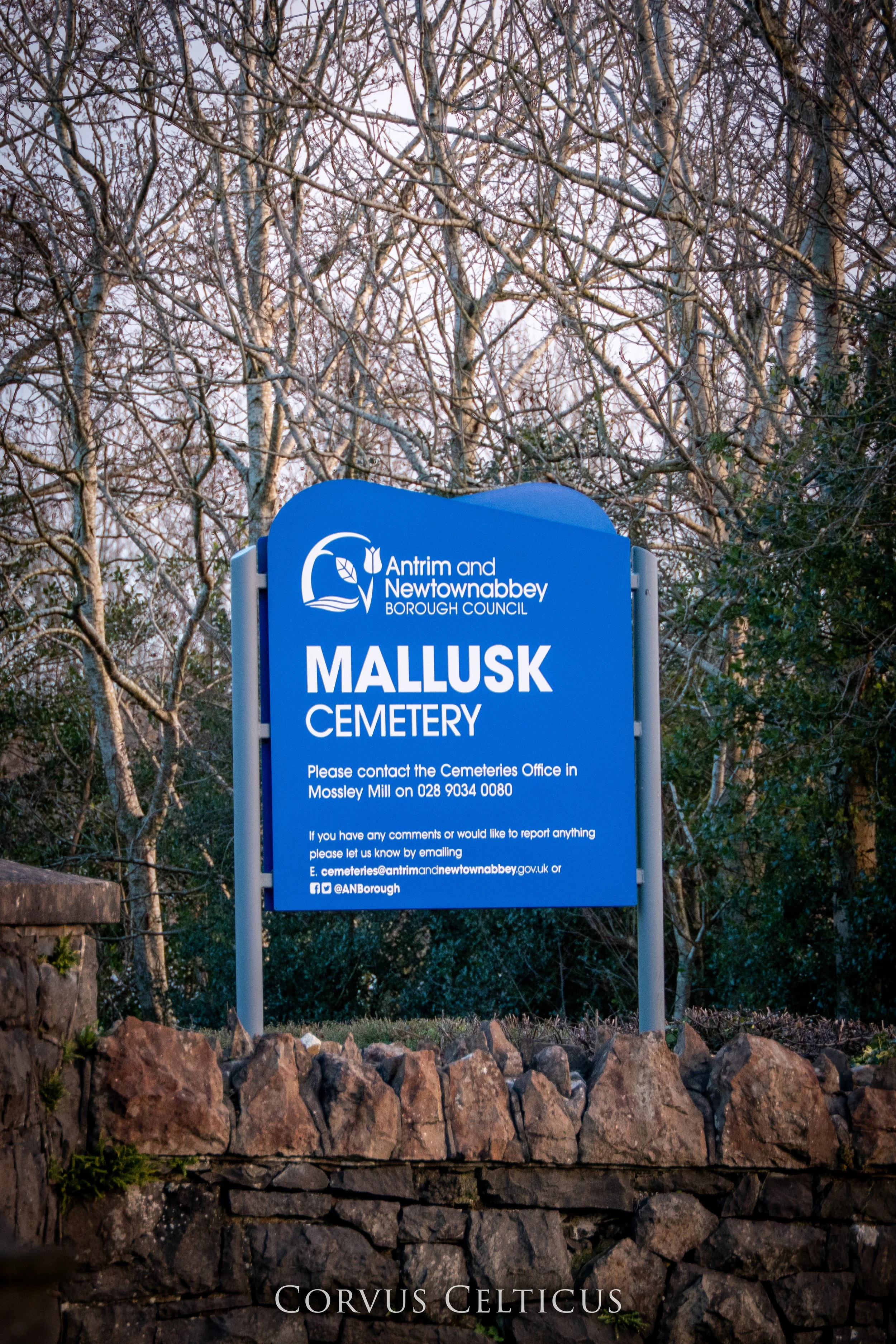 Mallusk Cemetery Sign
