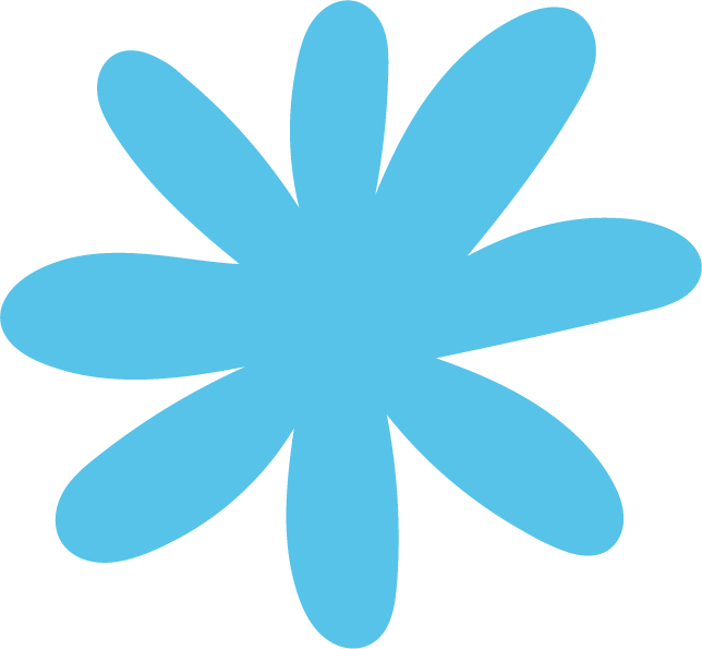 A simple blue flower with elongated petals