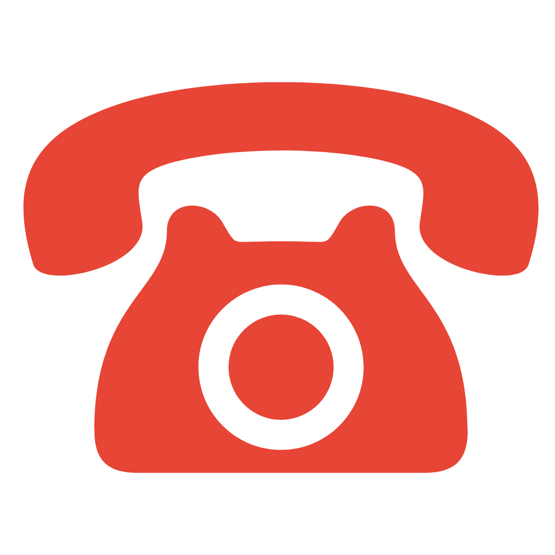 Ein Icon eines roten alten Telefons mit Hörer on der Basis