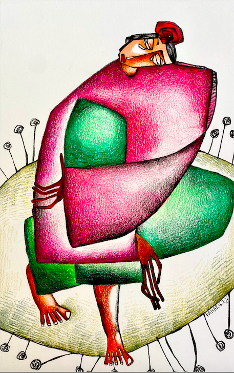Girl seated on the rug