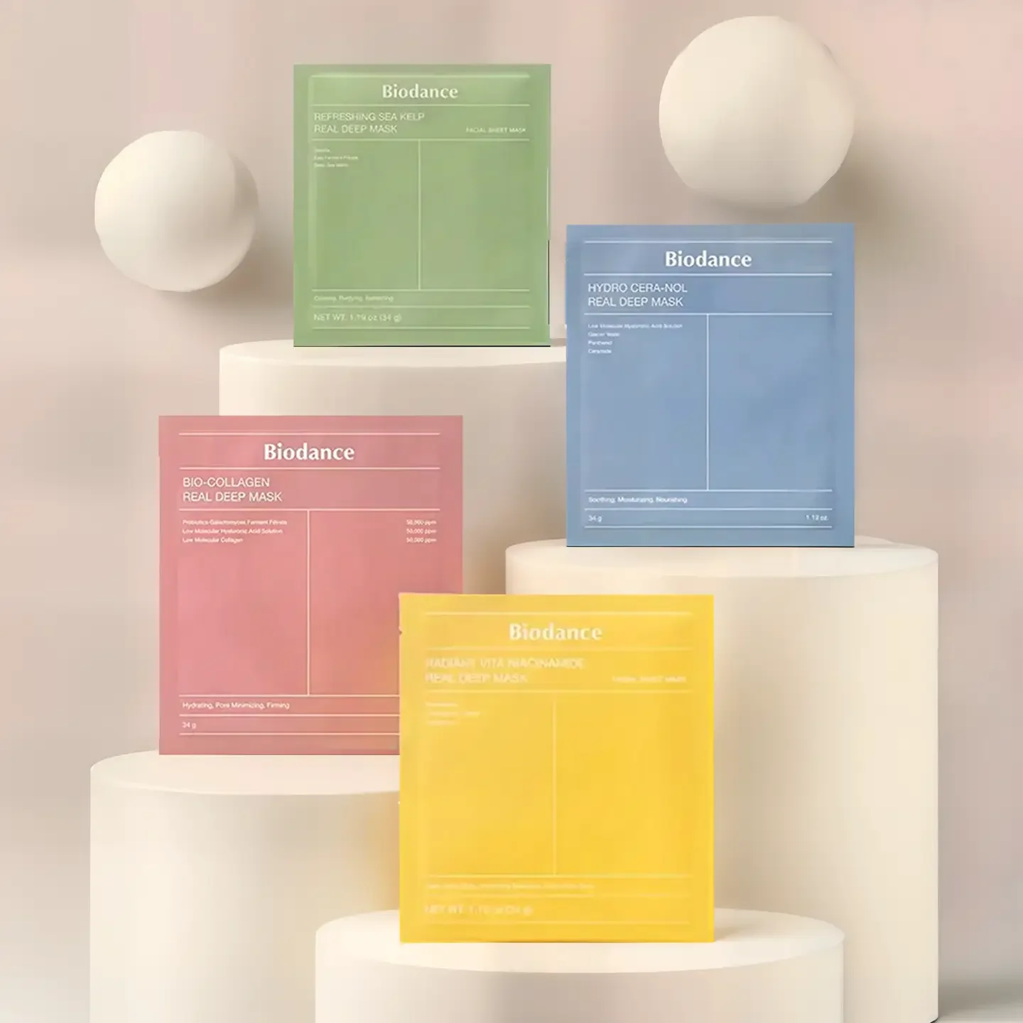 BIODANCE Bio-Collagen Real Deep Mask, Hydrating Overnight Hydrogel Face Mask (Pink)