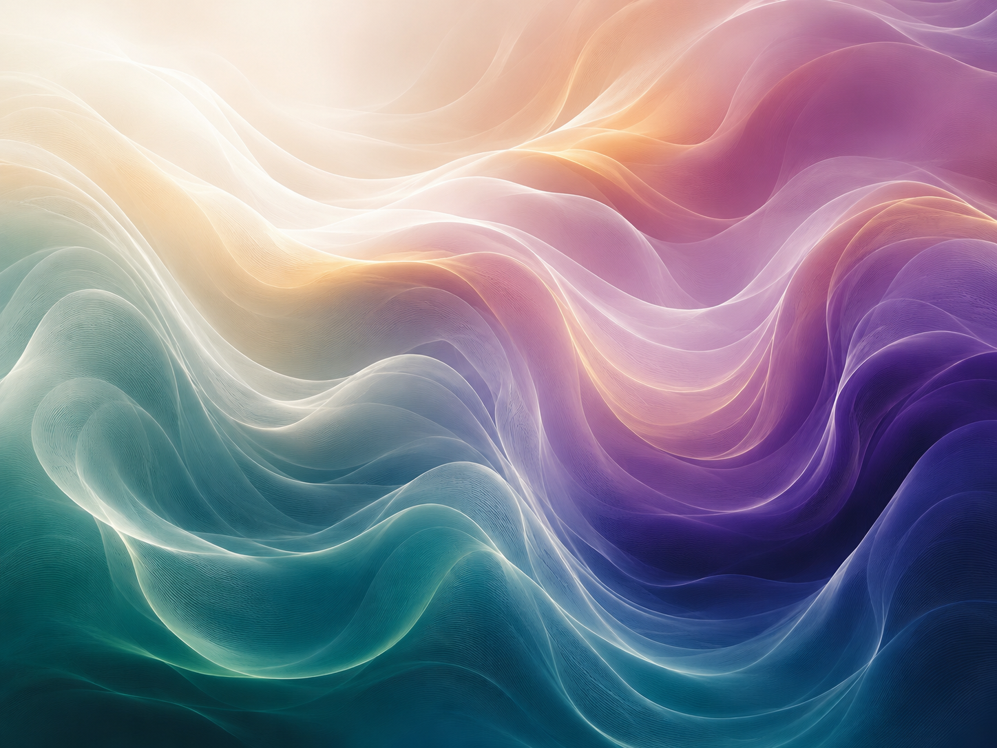 Abstract digital artwork with flowing, wave-like lines in pastel colors including purple, pink, blue, purple, and white.