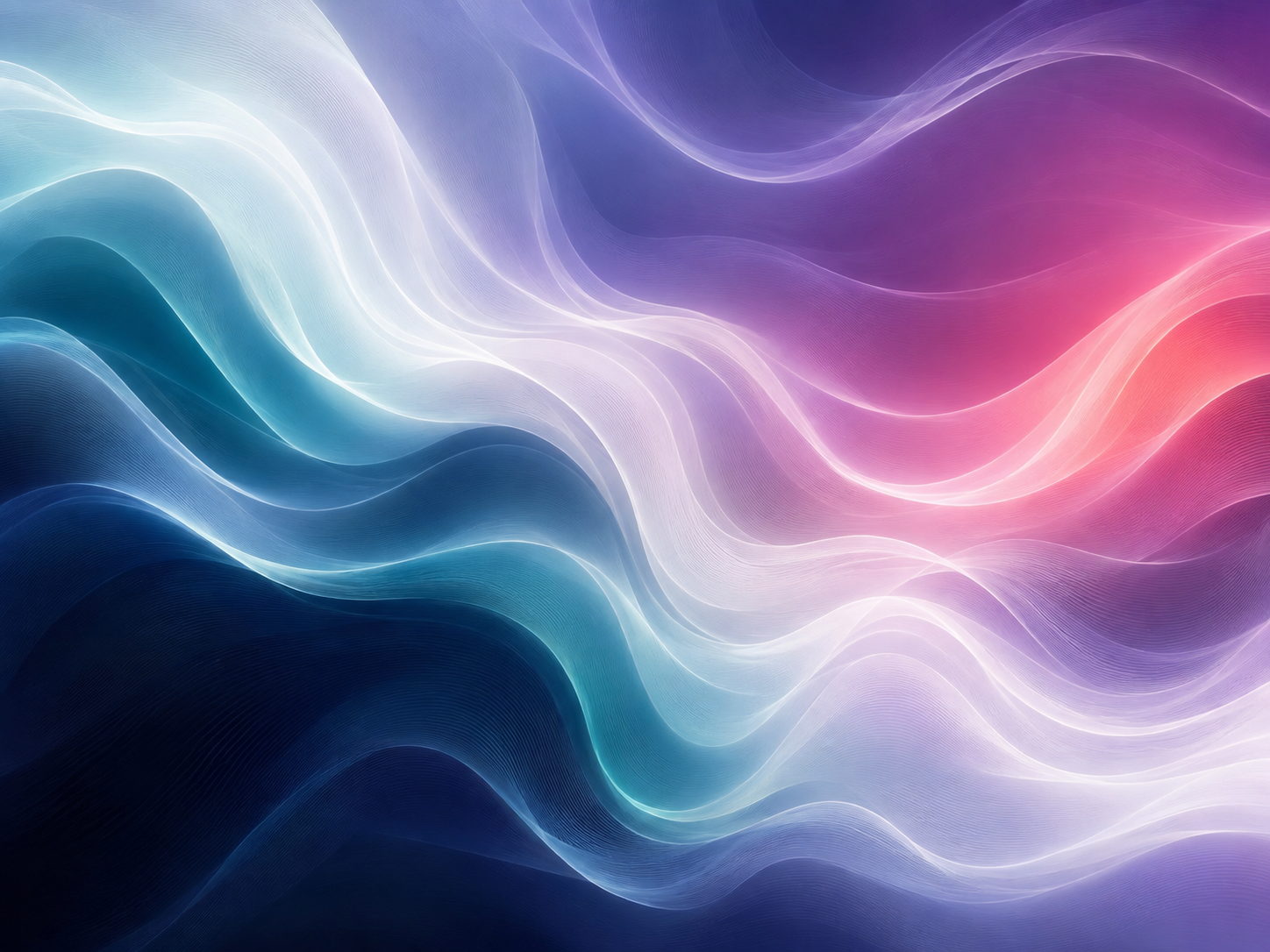 Abstract digital art with flowing, wavy lines in shades of blue, purple, pink, and white.