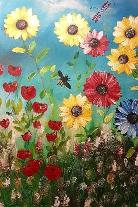 Floral Symphony A4 Art Print on canvas