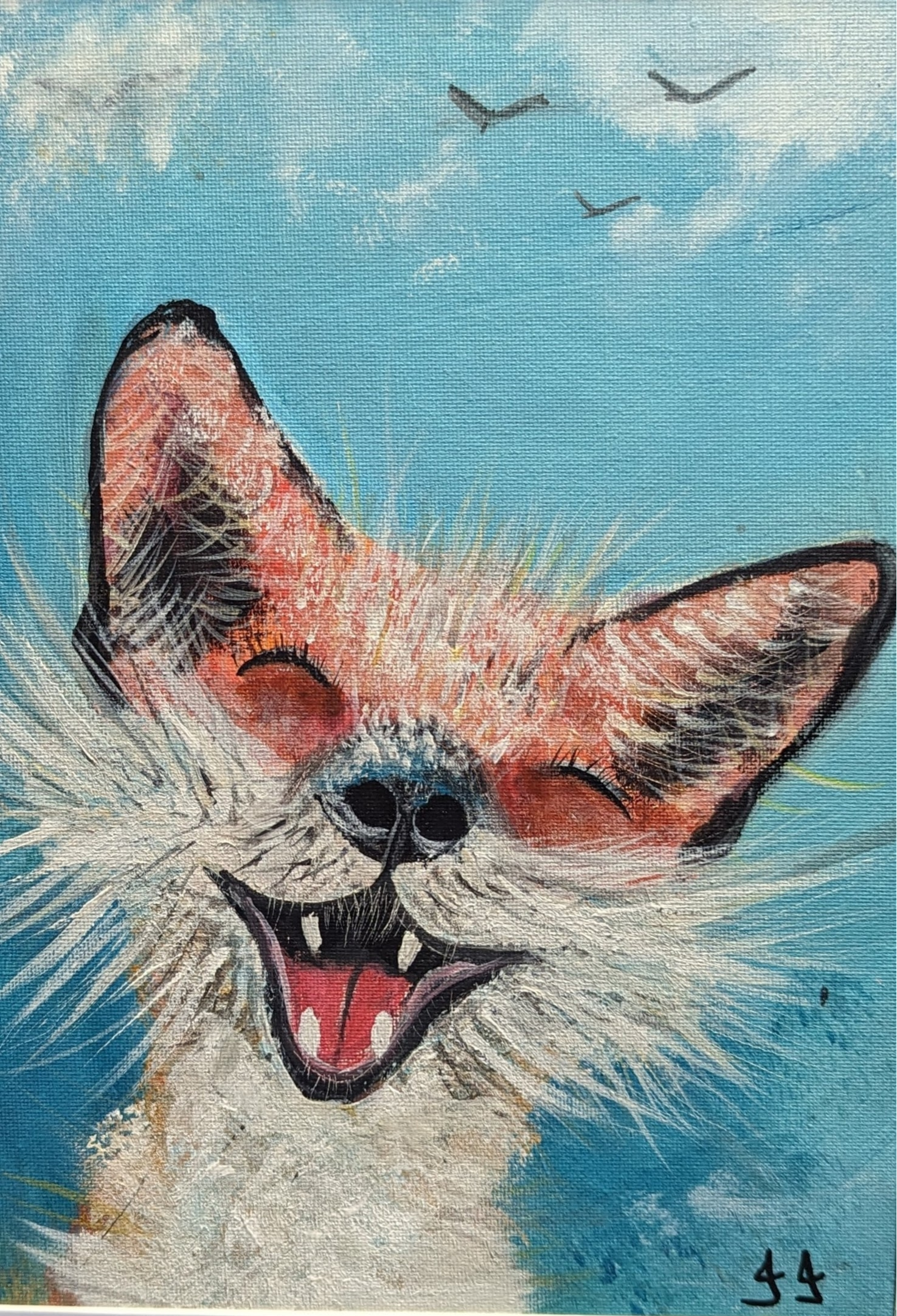 Joyful Fox A4 Canvas Wall Art