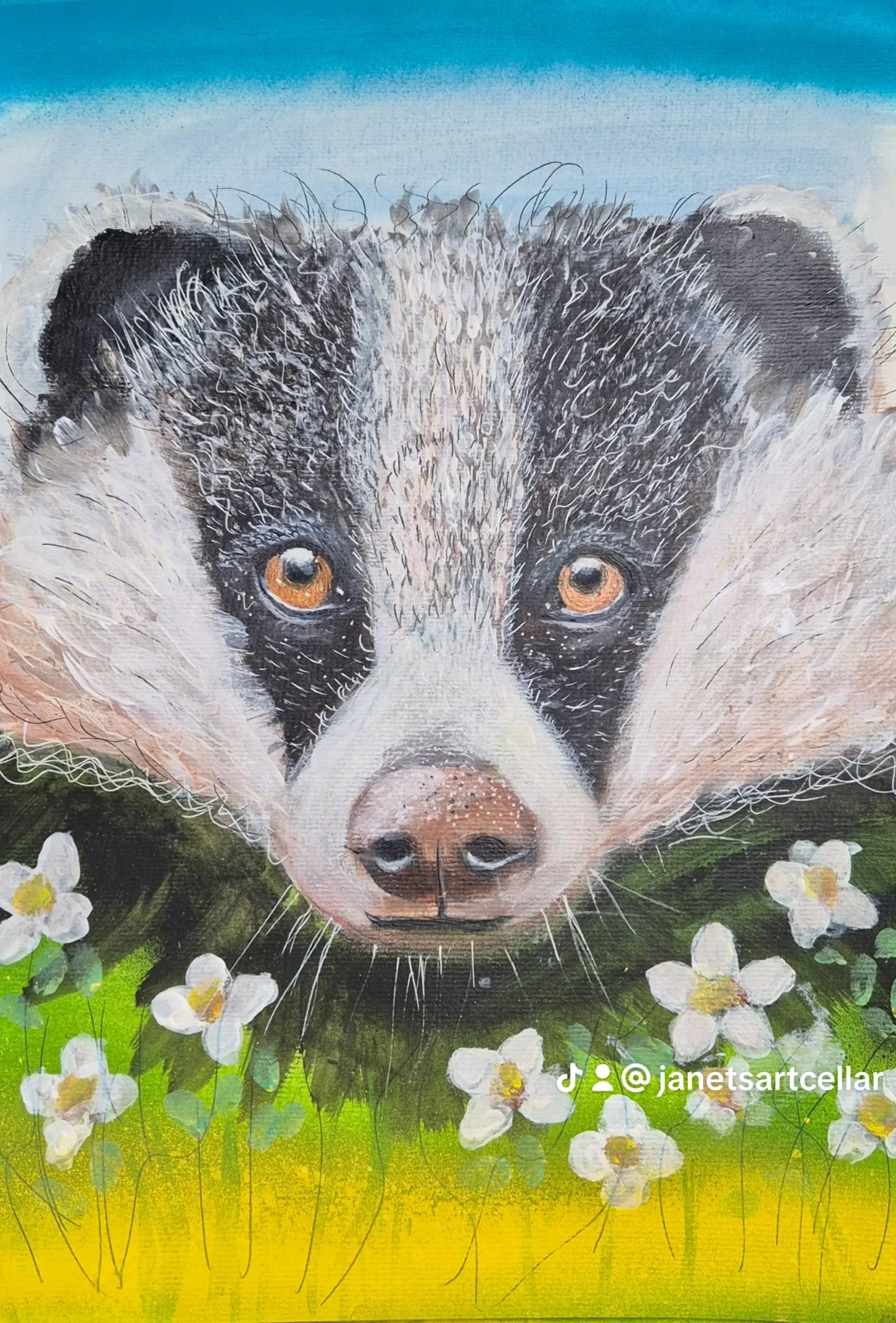 A3 Badger Canvas Art Print