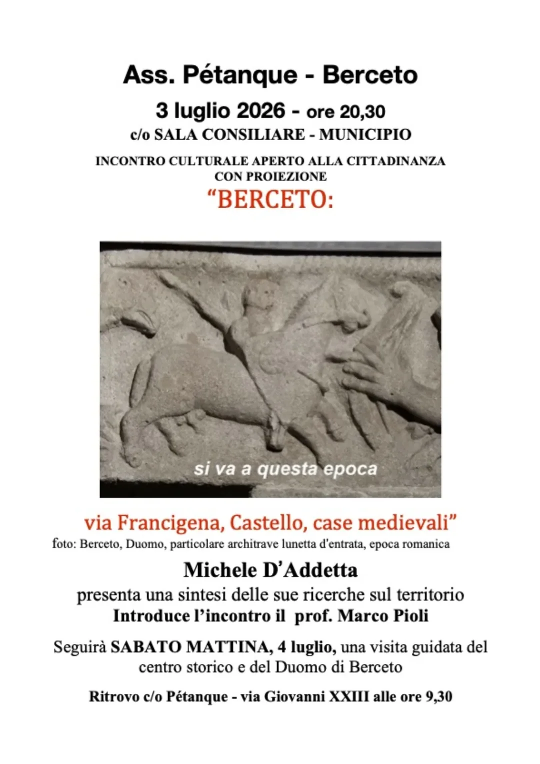 Storia di Berceto con proiezione
