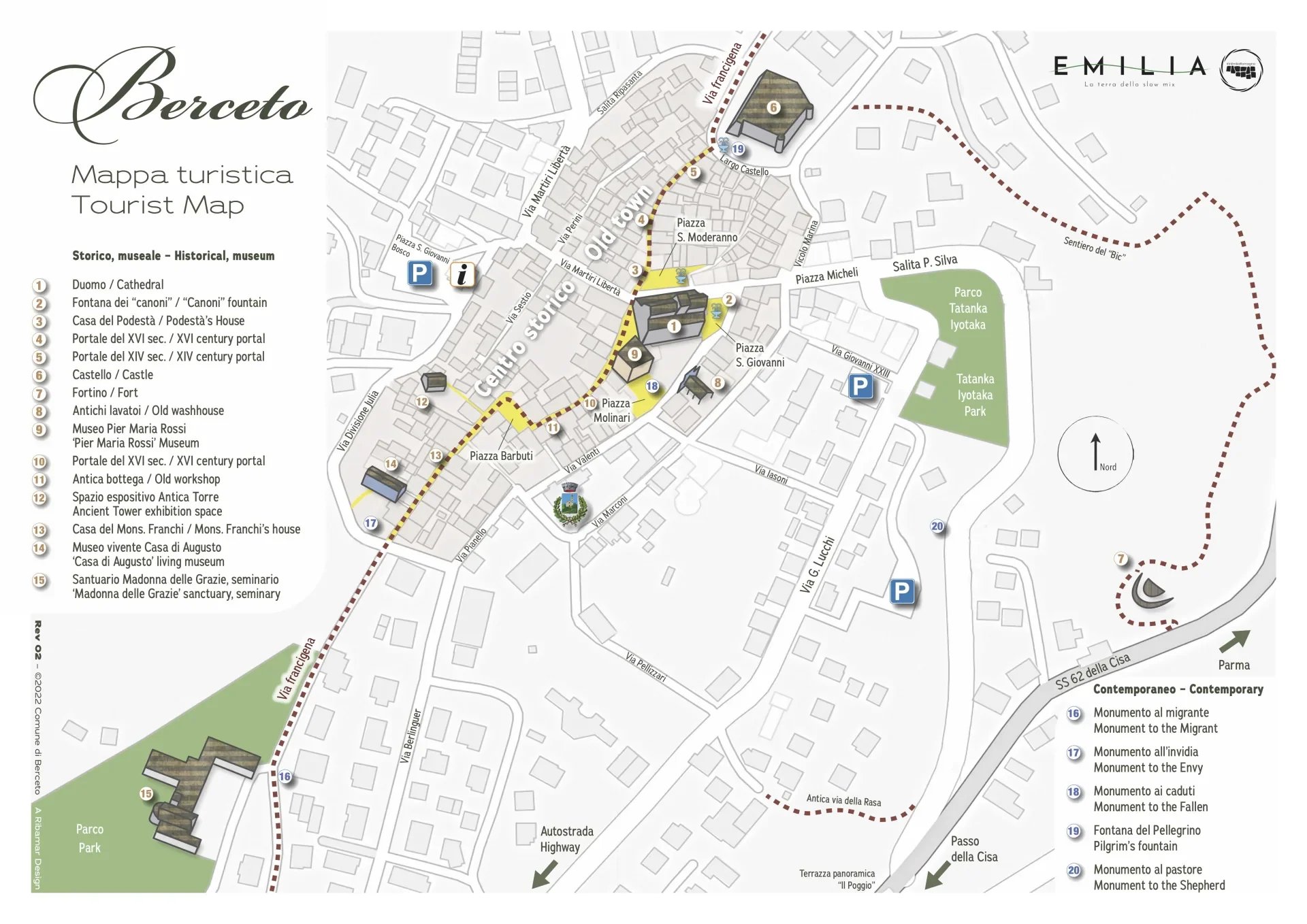 Mappa turistica di Berceto