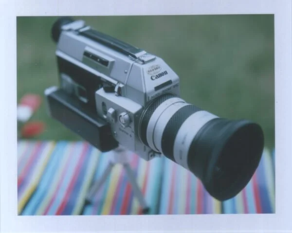 A vintage Canon 814 Auto Zoom analogue film camera, captured on instant Fuji FP100 film.