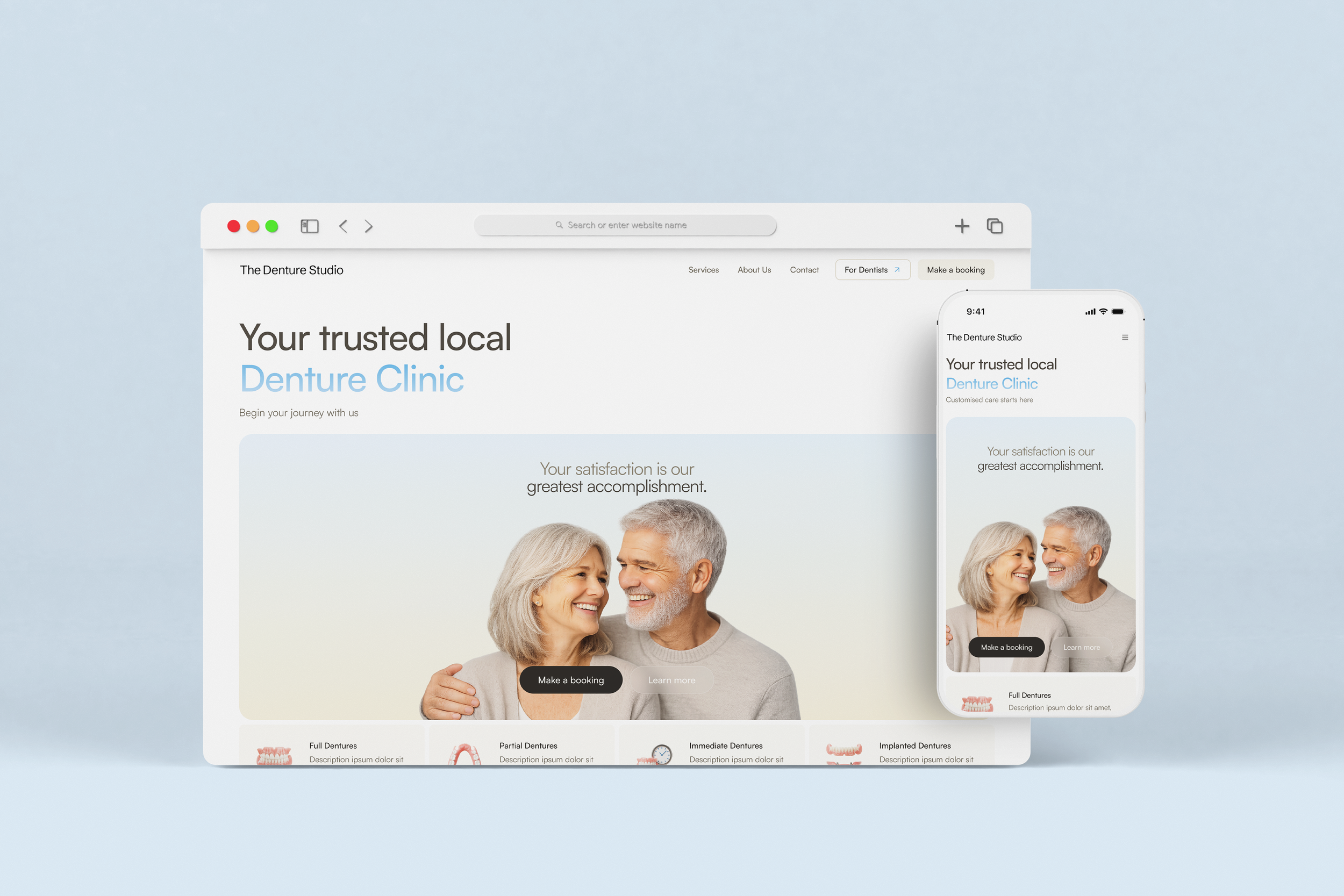 The Denture Studio Website Mockup