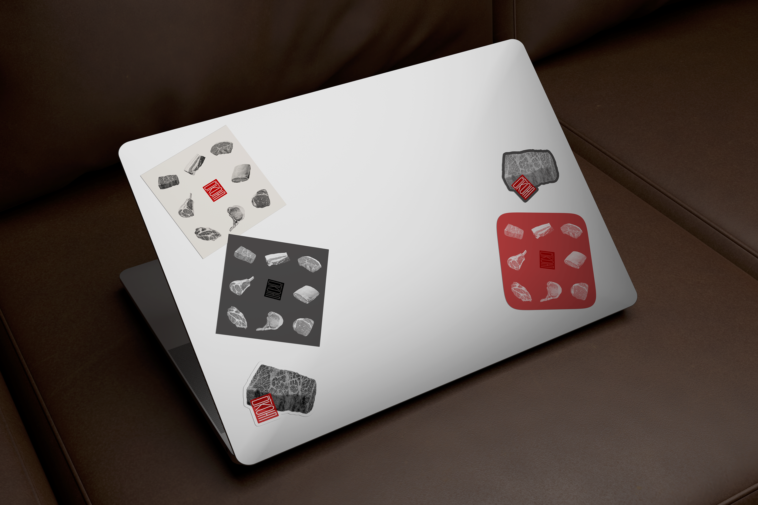 sticker on laptop