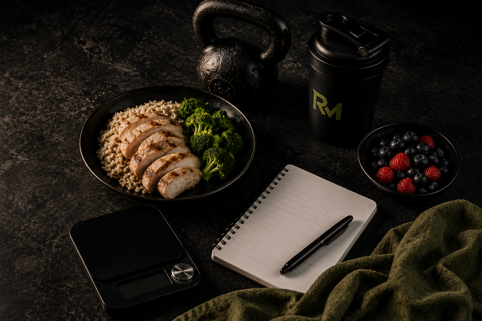 Nutrition, food tracking and strength training tools used in the Reclaimed Men fat loss process