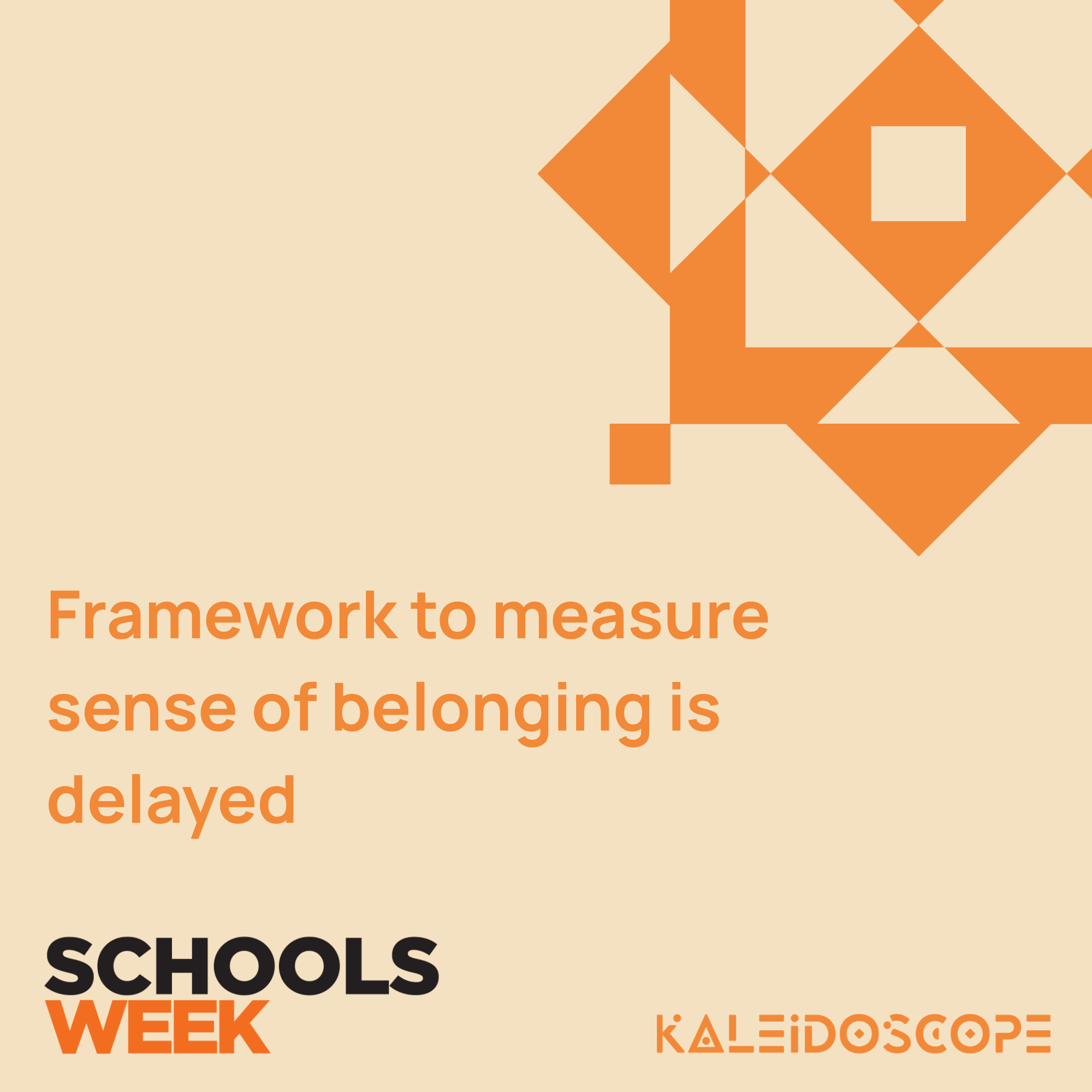 Framework to measure sense of belonging is delayed