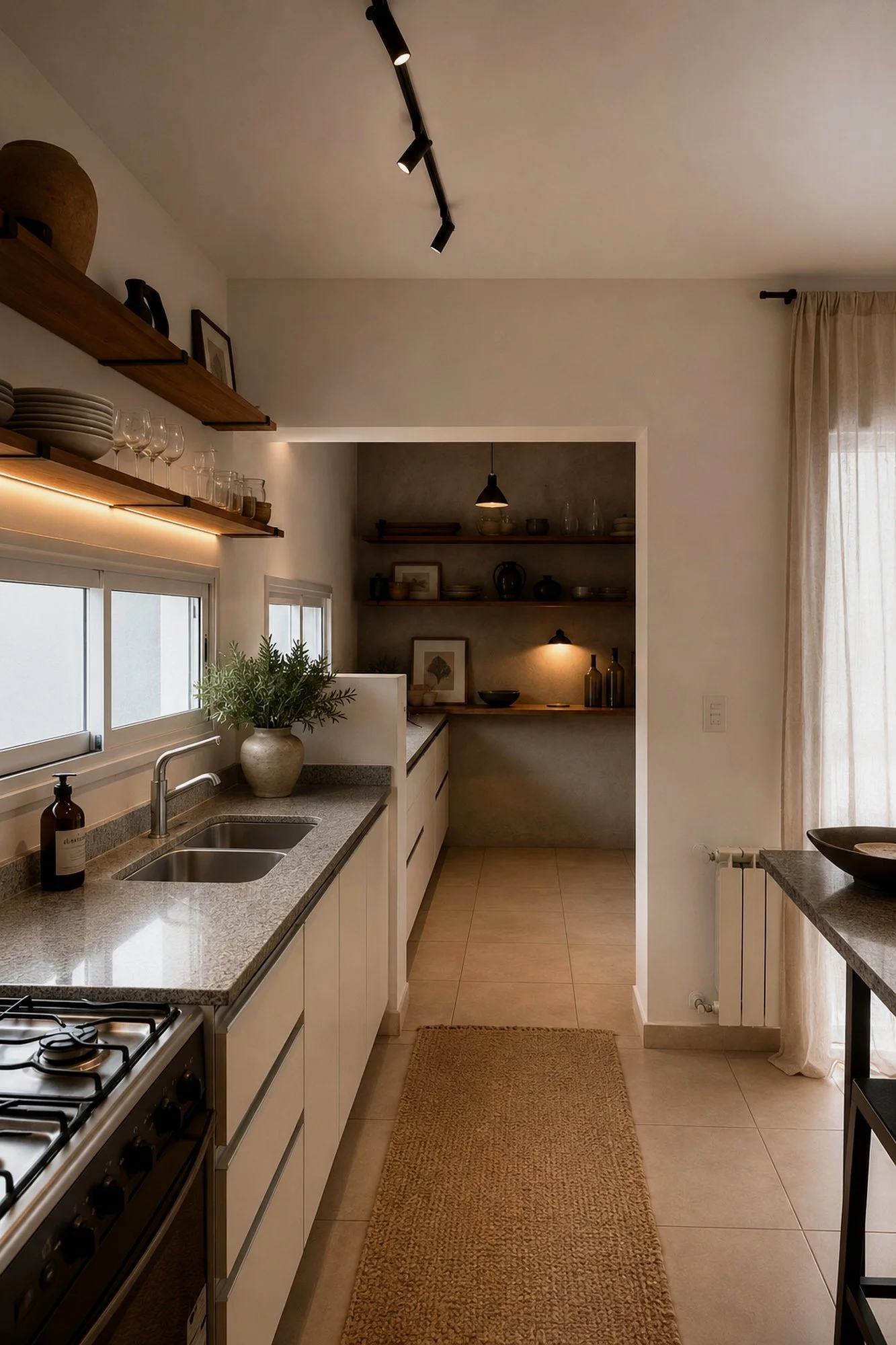 Cocina totalmente equipada e integrada en Casas del Este, Pilar del este