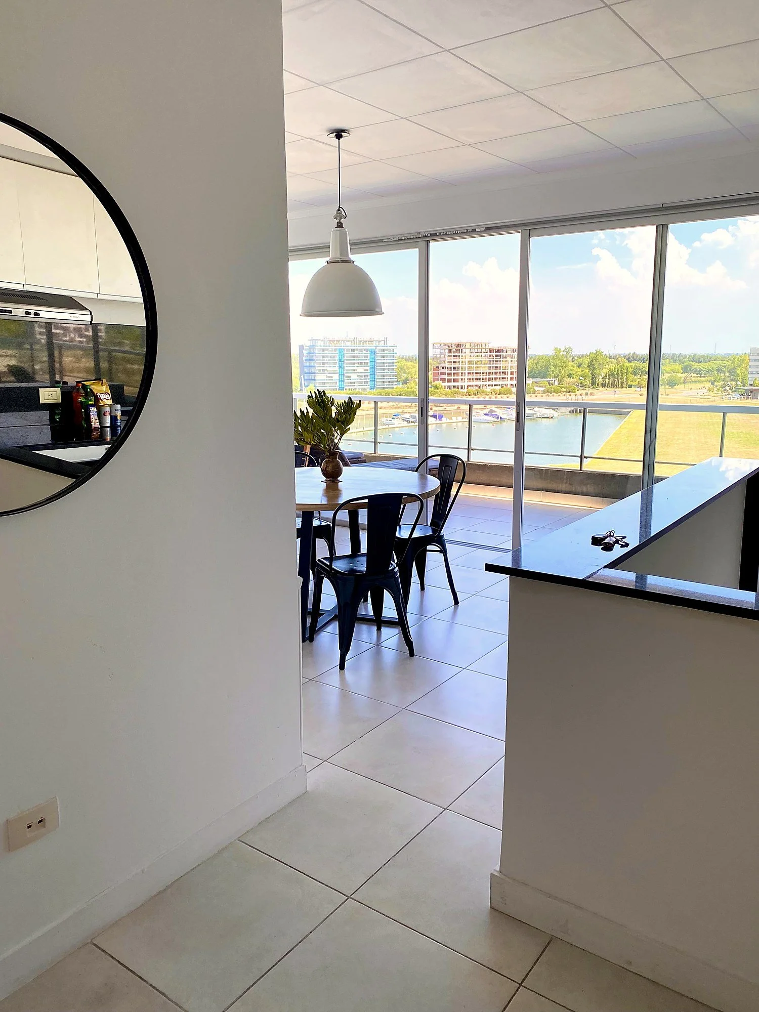 Waterfront balcony overlooking the river at Qbay Yacht, Nordelta.