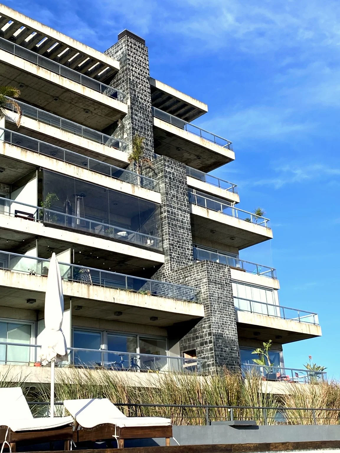 Waterfront balcony overlooking the river at Qbay Yacht, Nordelta. Private Terrace. Riverview and BBQ