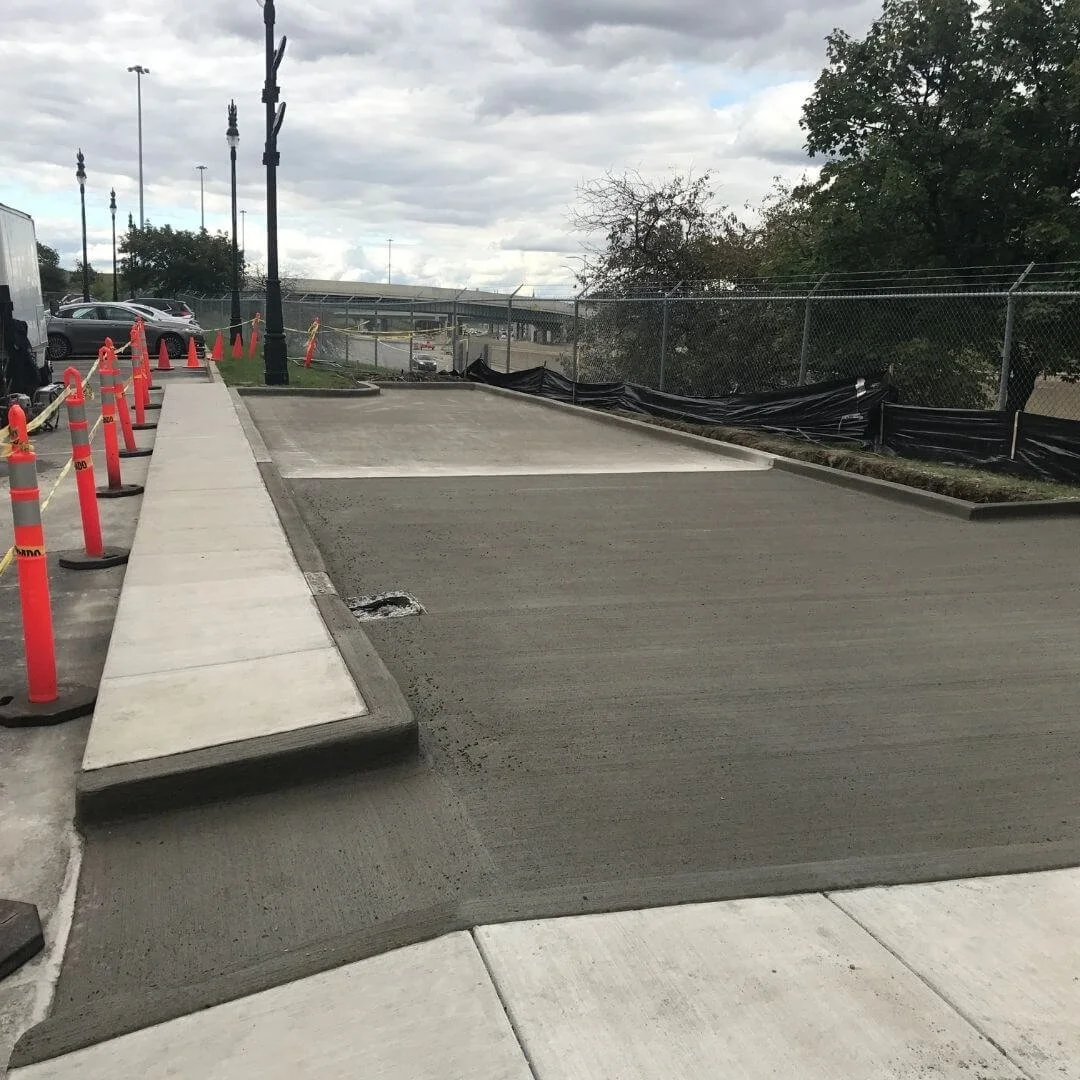 concrete parking lot