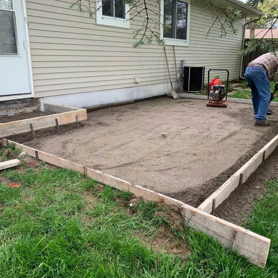 Concrete being framed