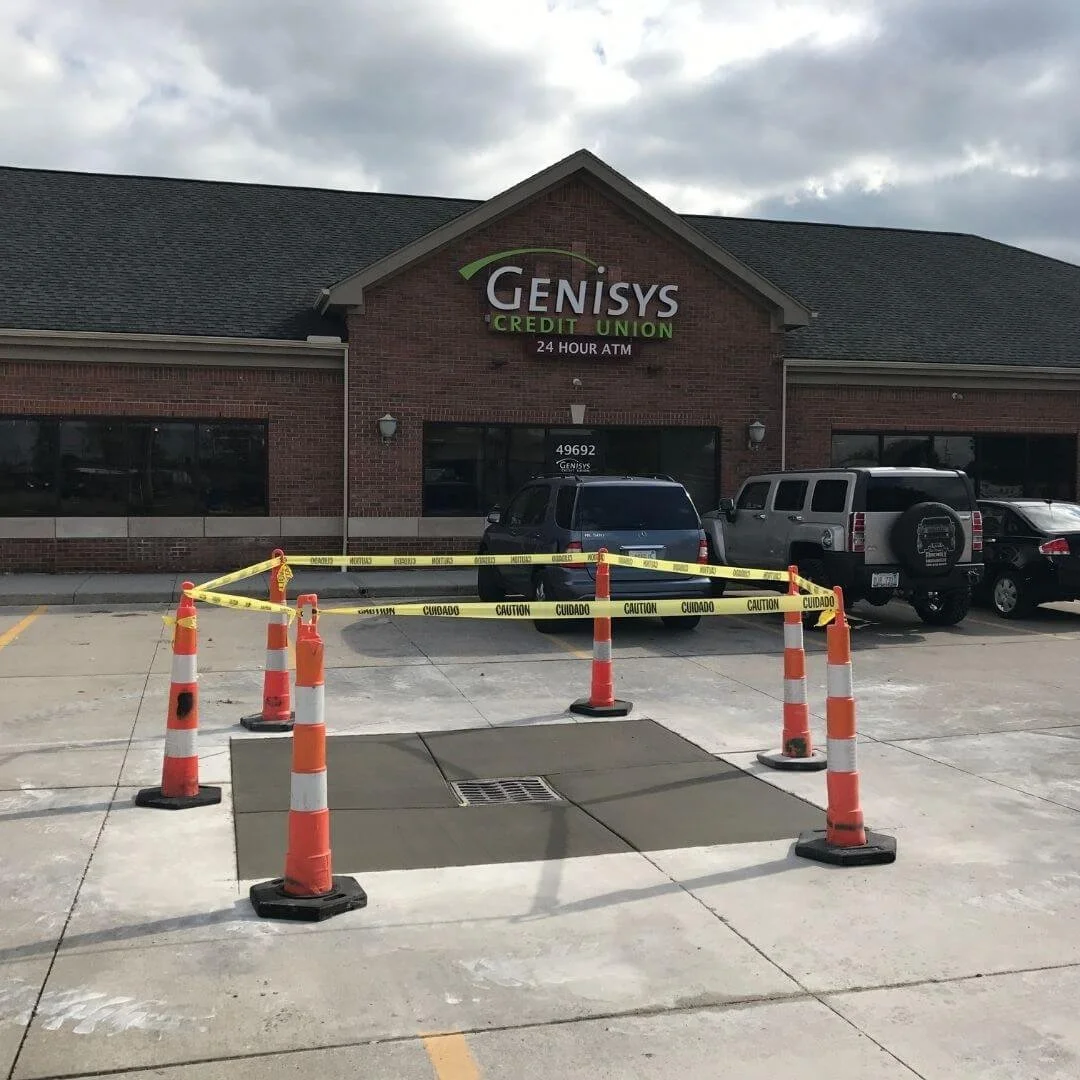 concrete being replaced at a business