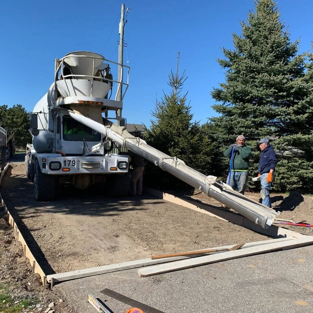 concrete getting poured