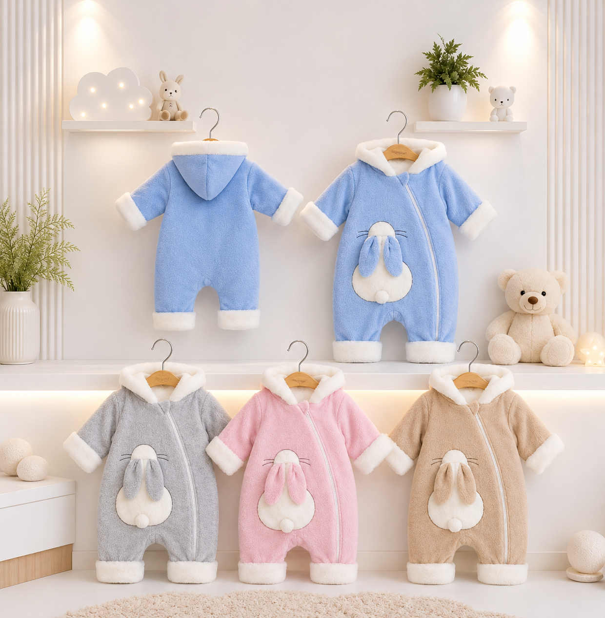 Baby Bunny Hooded  Romper