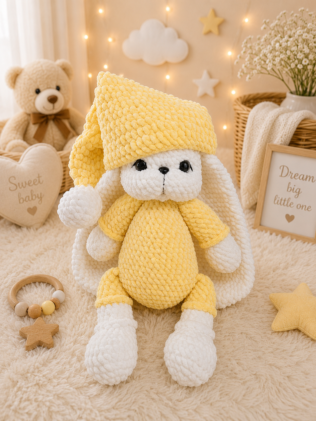Crochet Sunshine Sleepy Bunny