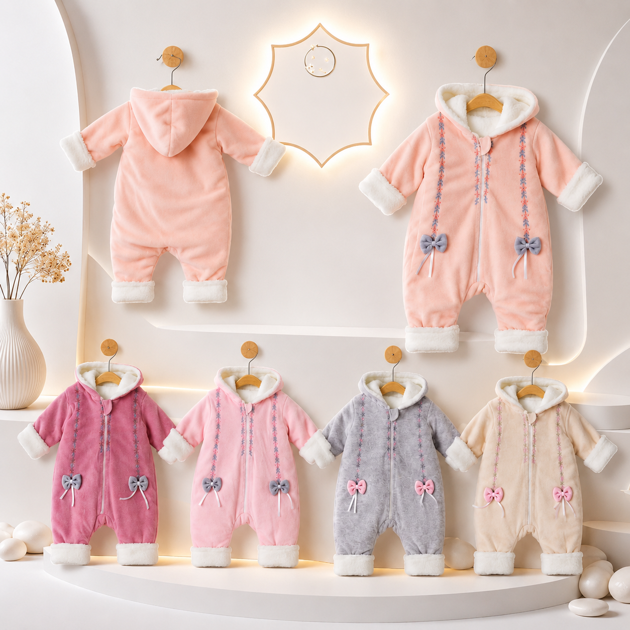 Baby Hooded Bow  Romper
