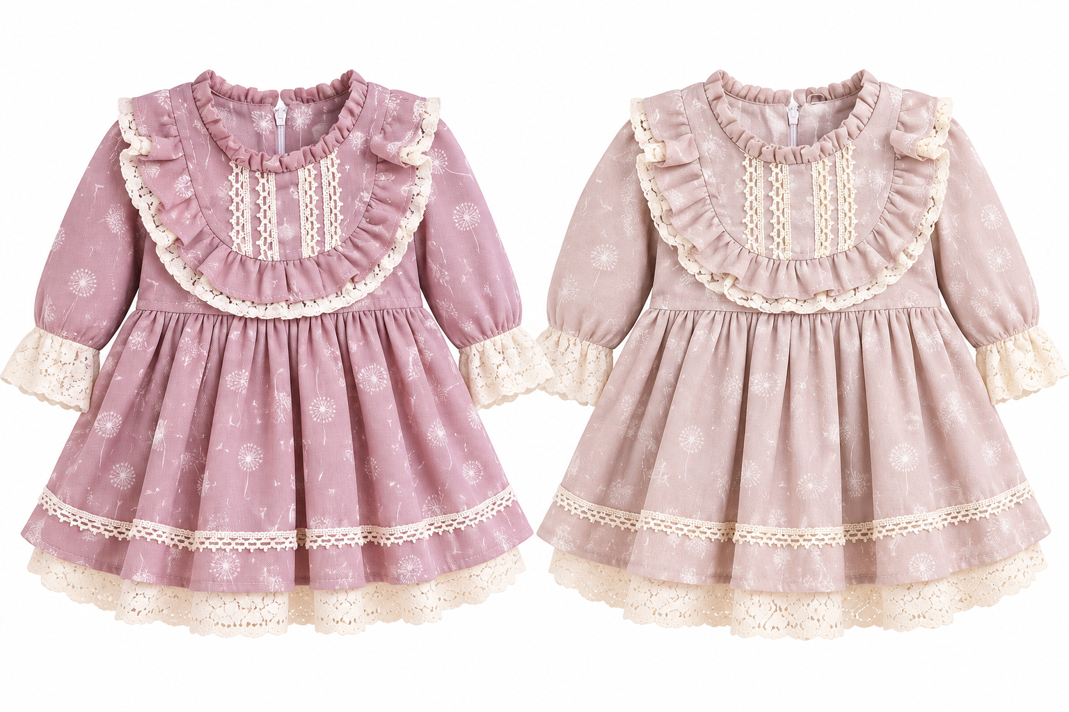 Vintage Dandelion Ruffle Dress