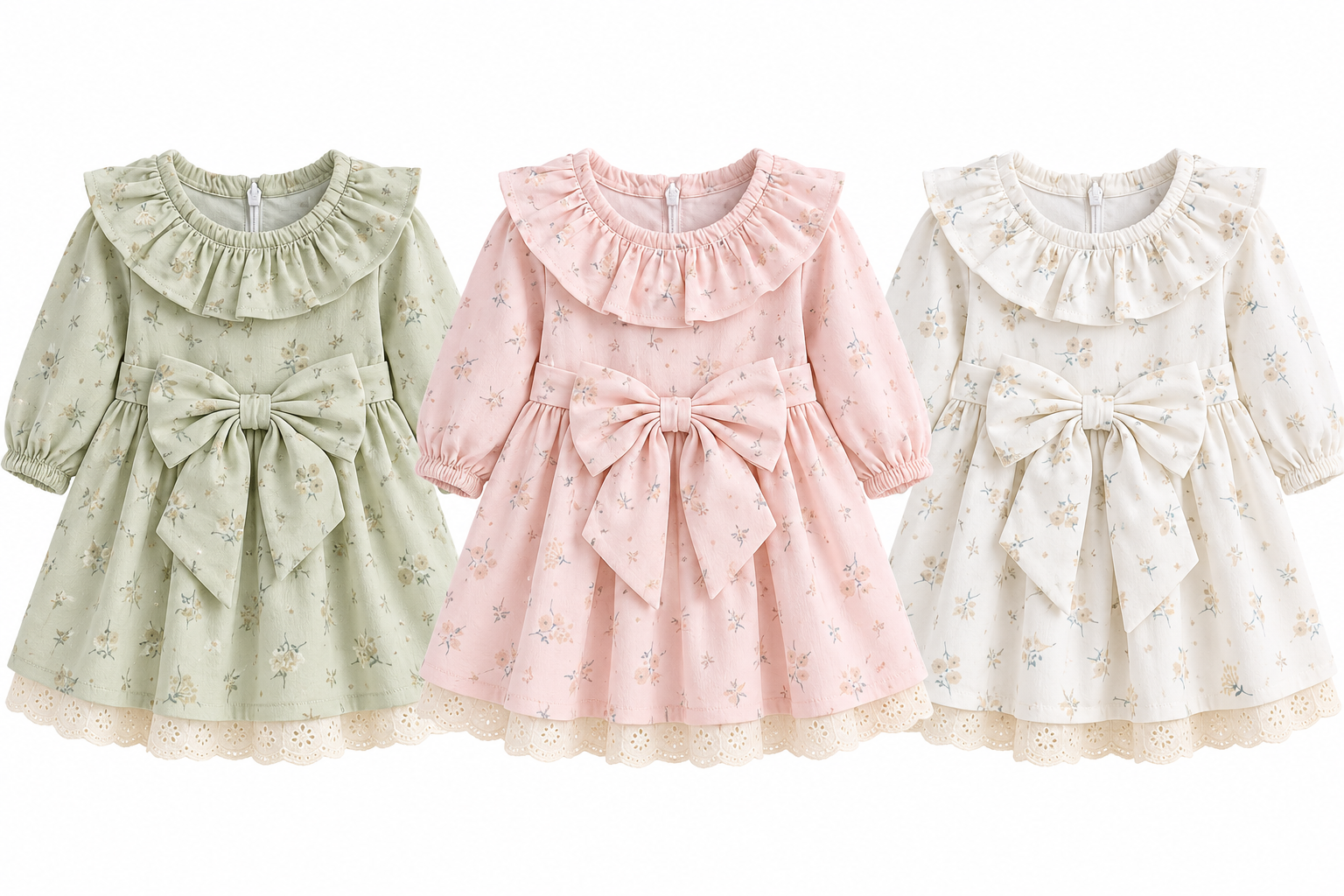 Floral Ruffle Bow Dress
