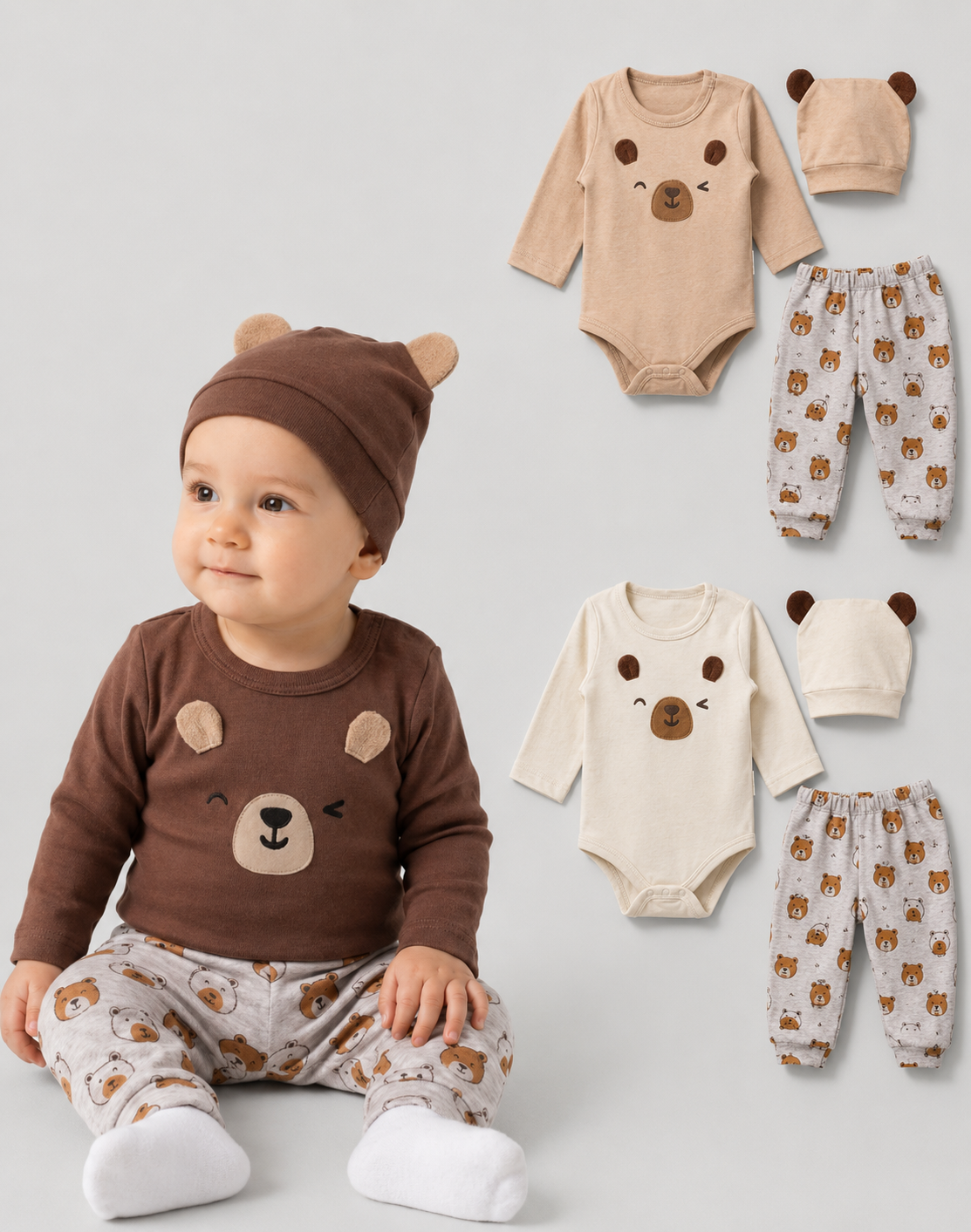 Baby Bear 3-Piece Outfit Set