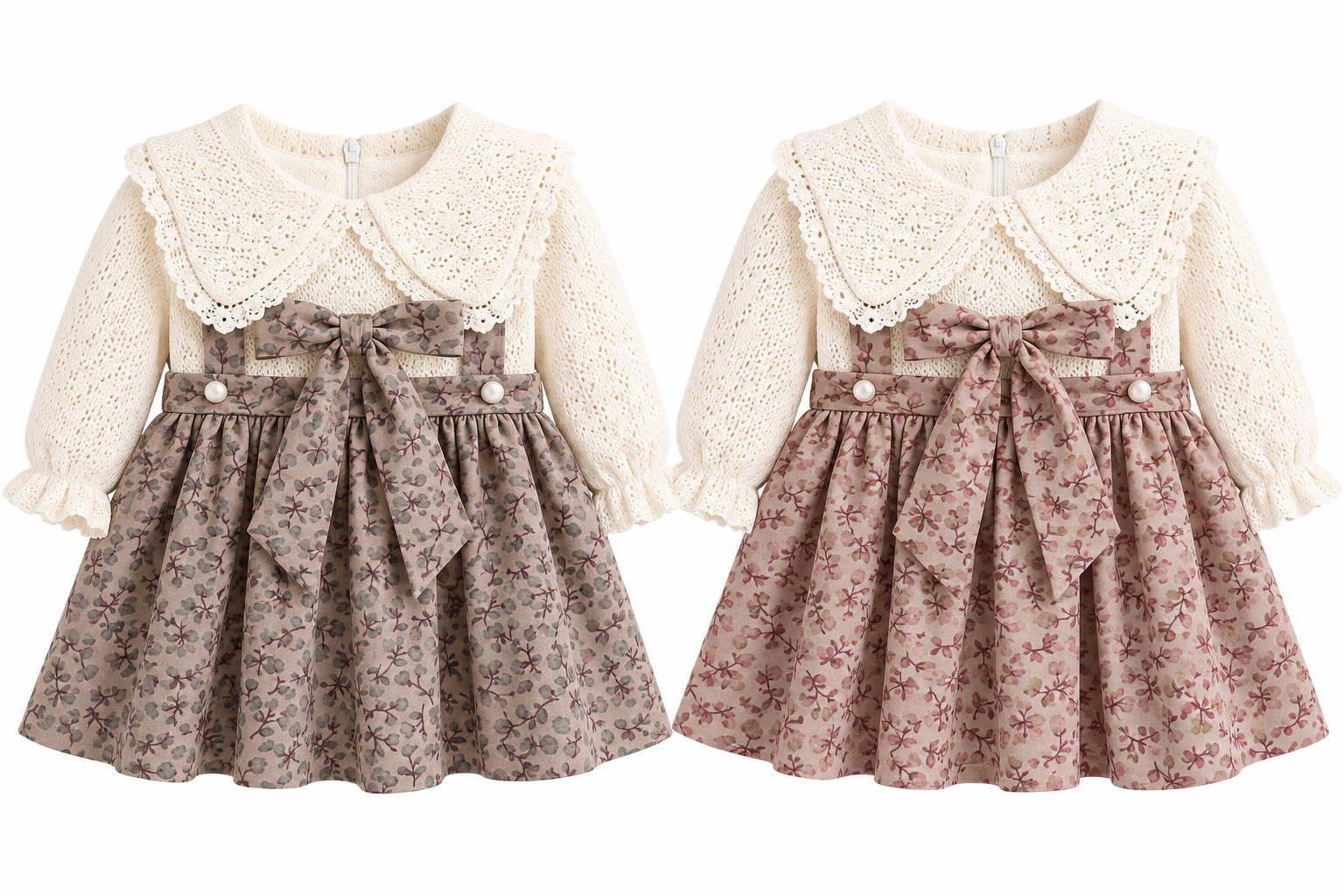 Vintage Floral Bow Dress