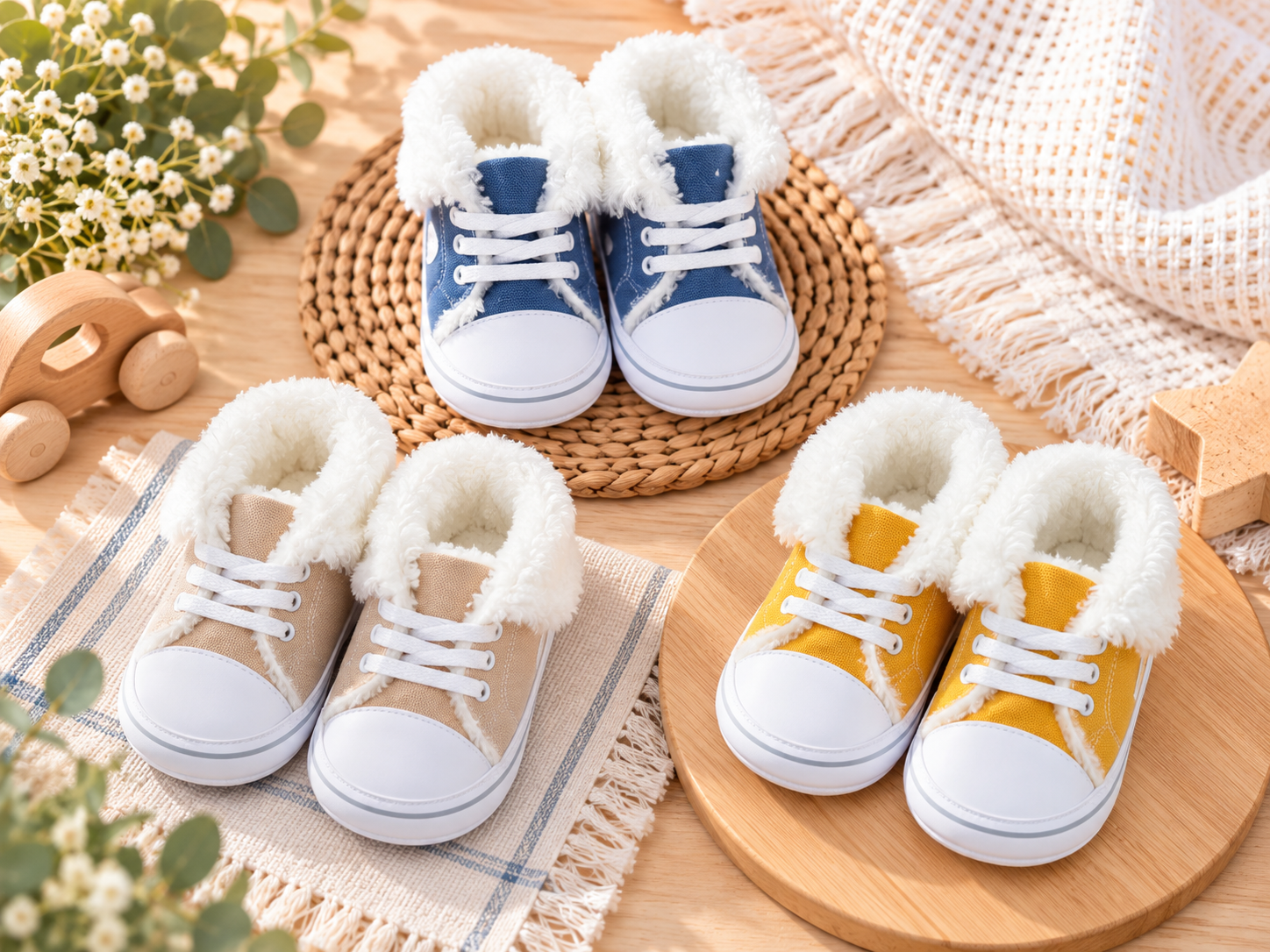 Fleece-Lined Baby Sneakers