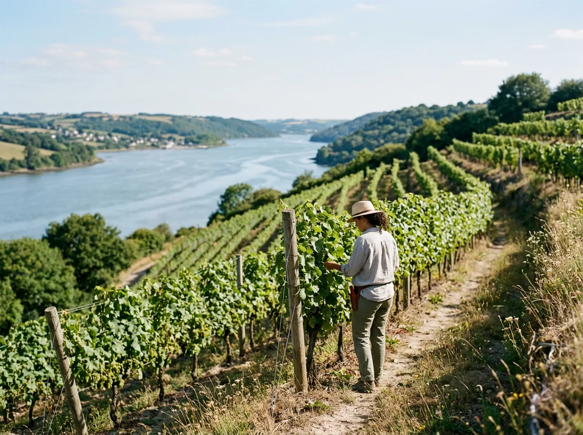 image of a vineyard on the banks of a river
