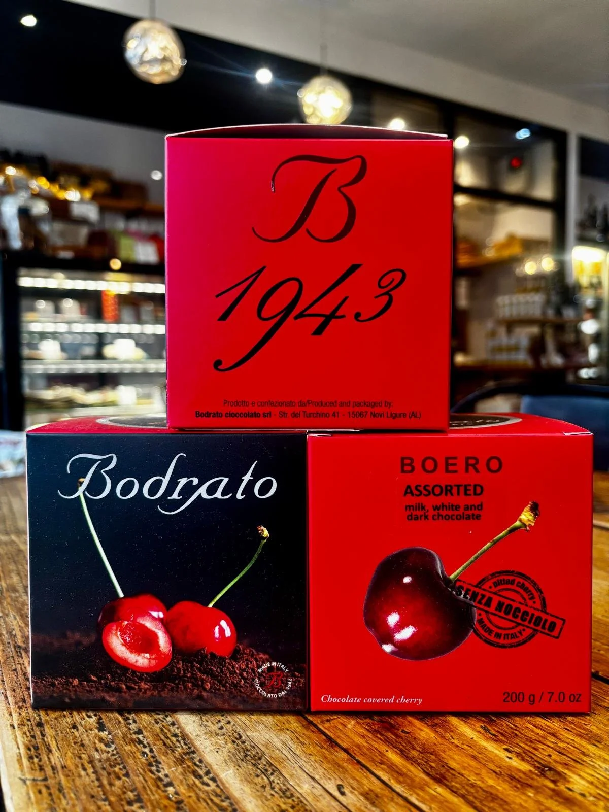 Bodrato Dark, Milk & White Chocolate Cherries