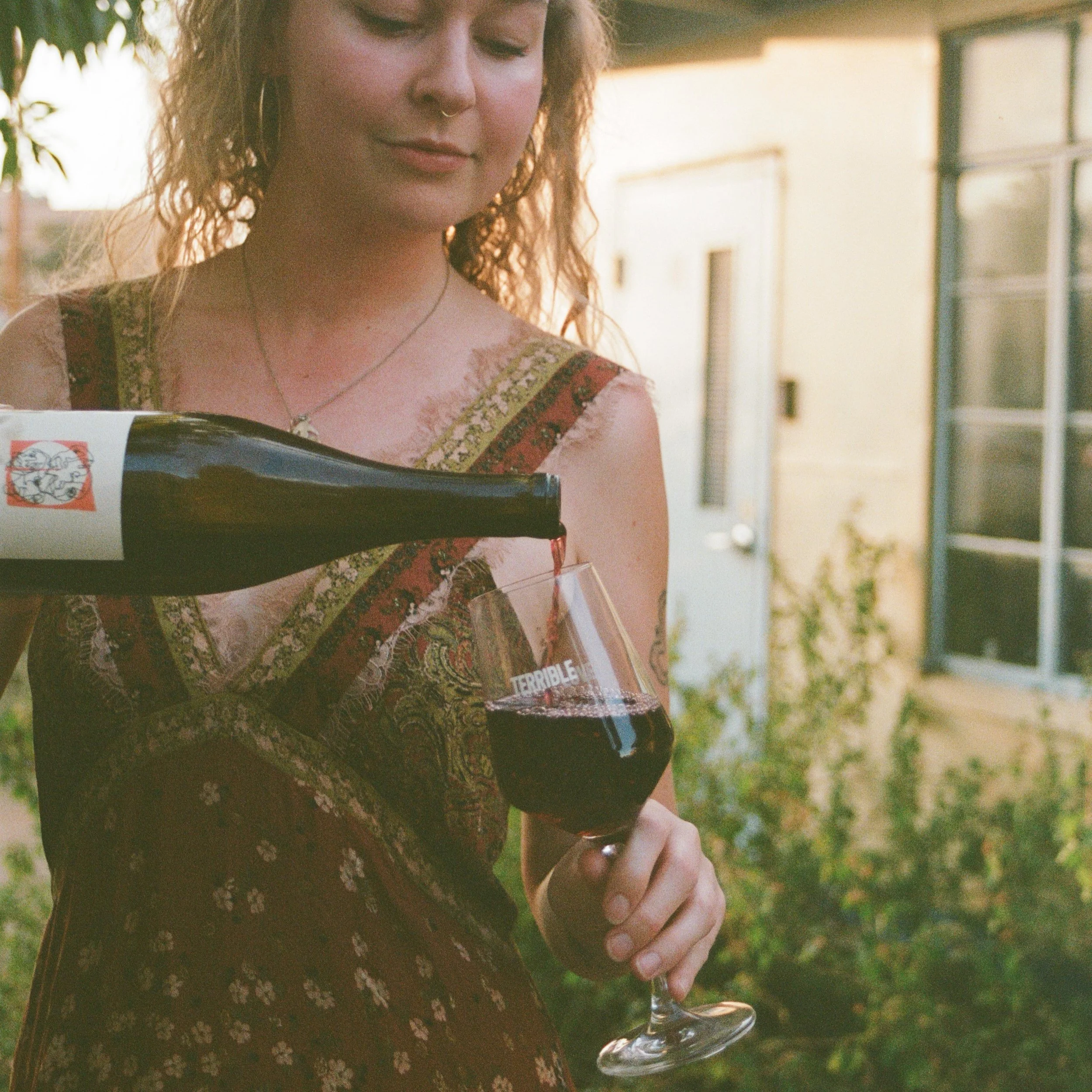 Pouring a glass for the end of the long weekend