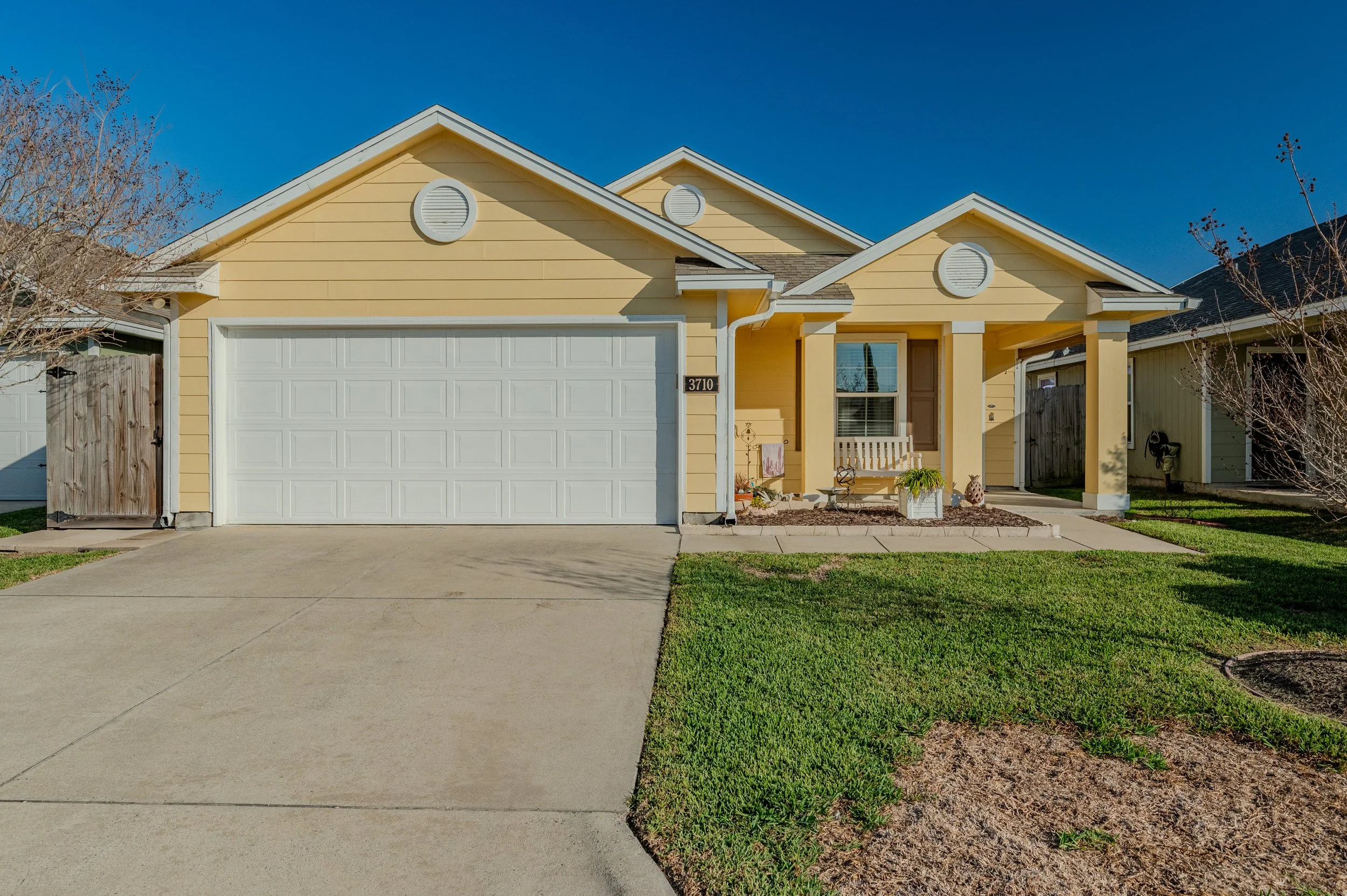 Professional HDR exterior real estate photograph of a residential home in Corpus Christi, Texas.