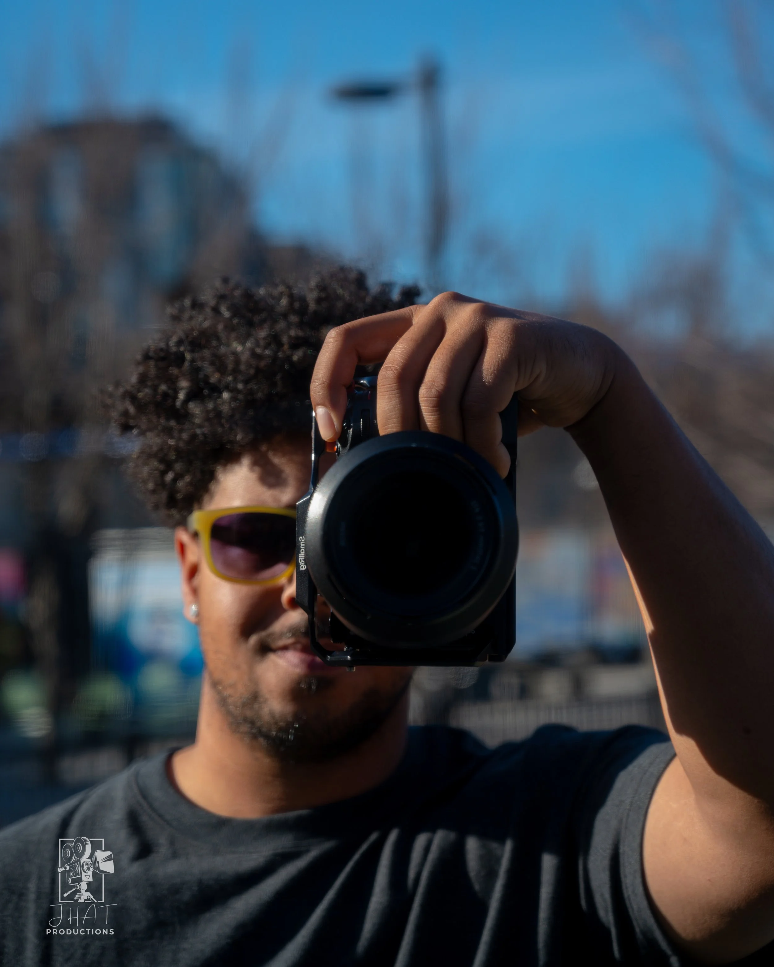 Photographer and FAA-certified drone pilot Joshua Hatley of JHat Productions preparing for a media shoot.