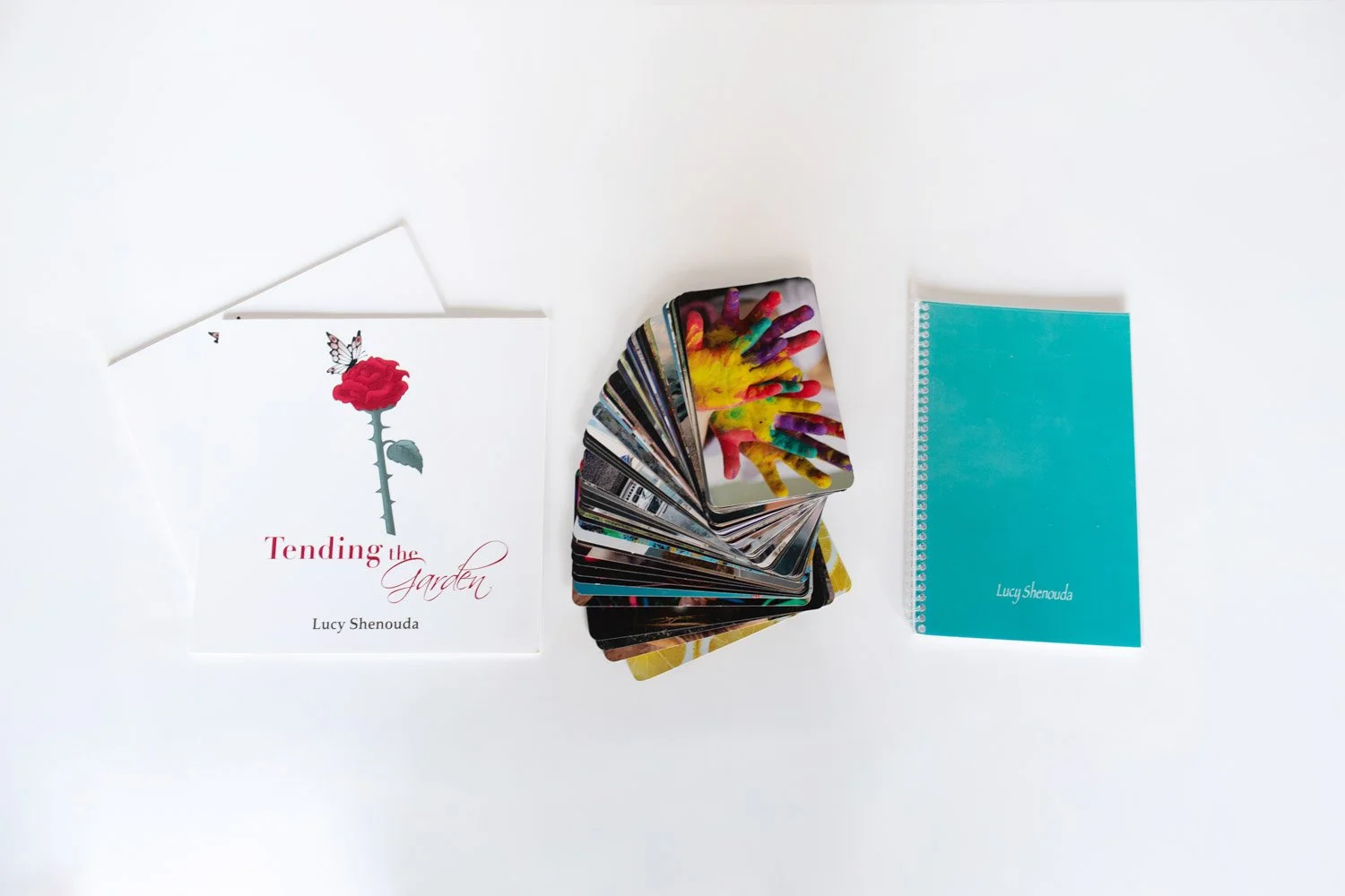 FosterEssence Products: Tending the Garden Book, Flashcards and Custom Green Notebook
