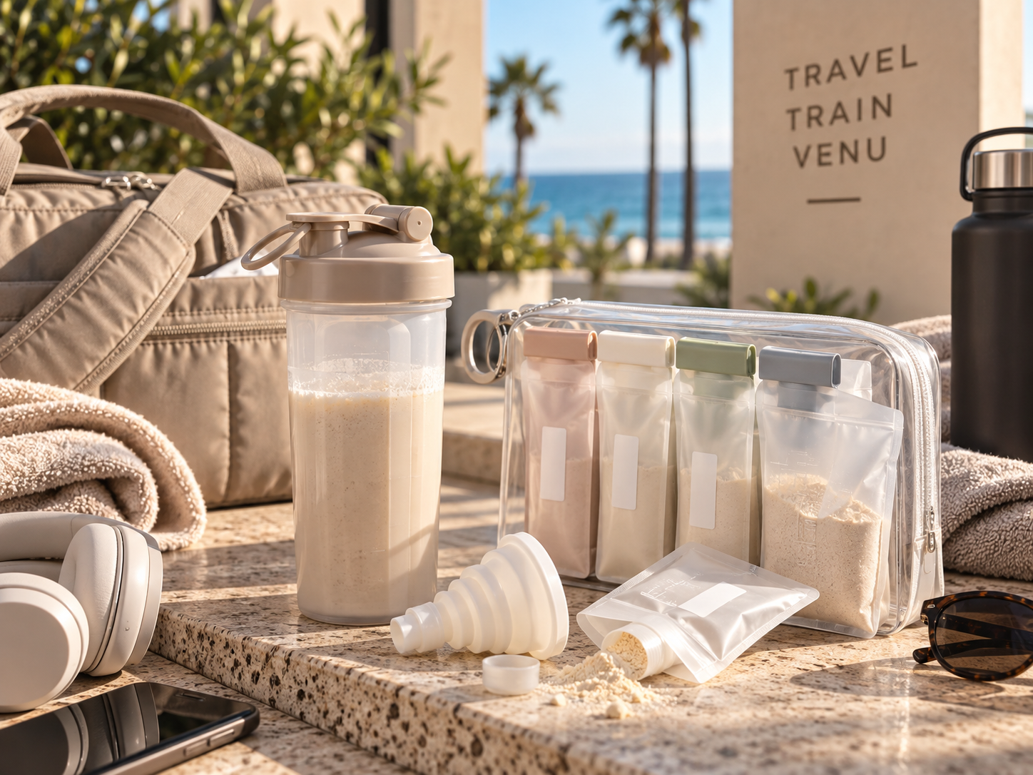 PROTEIN POWDER TRAVEL CONTAINERS:

Portion and pack your protein or powdered supplements without bringing the full-size tub.