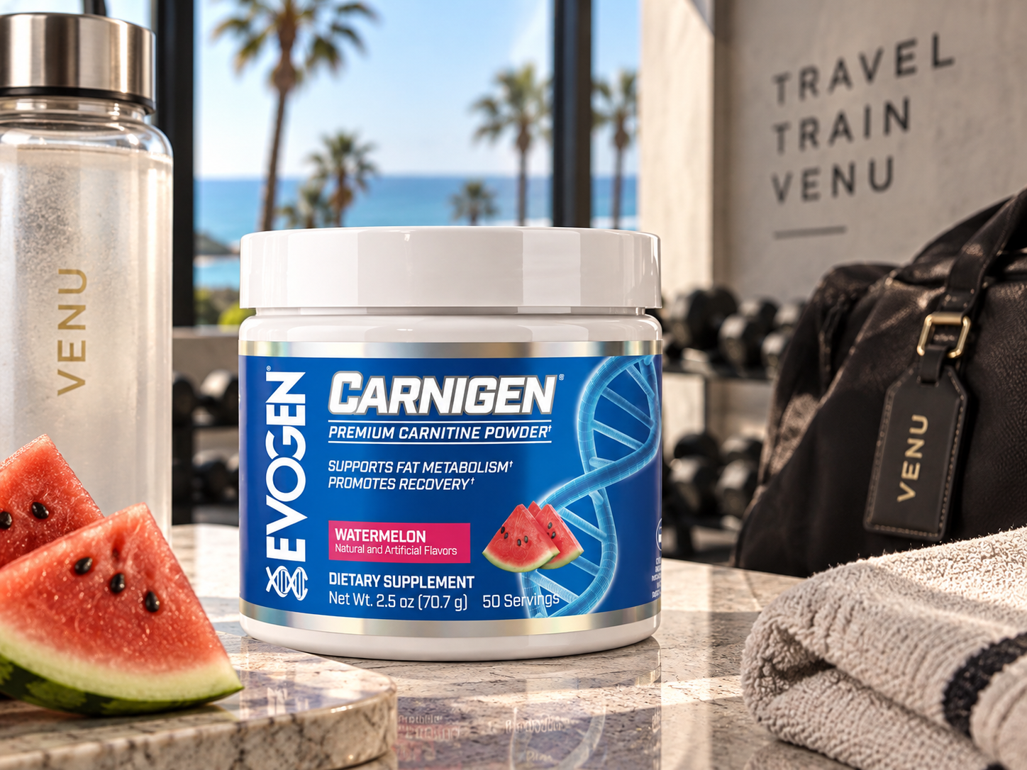 EVOGEN CARNIGEN: 

Stimulant-free training support that’s easy to keep in your routine while traveling.