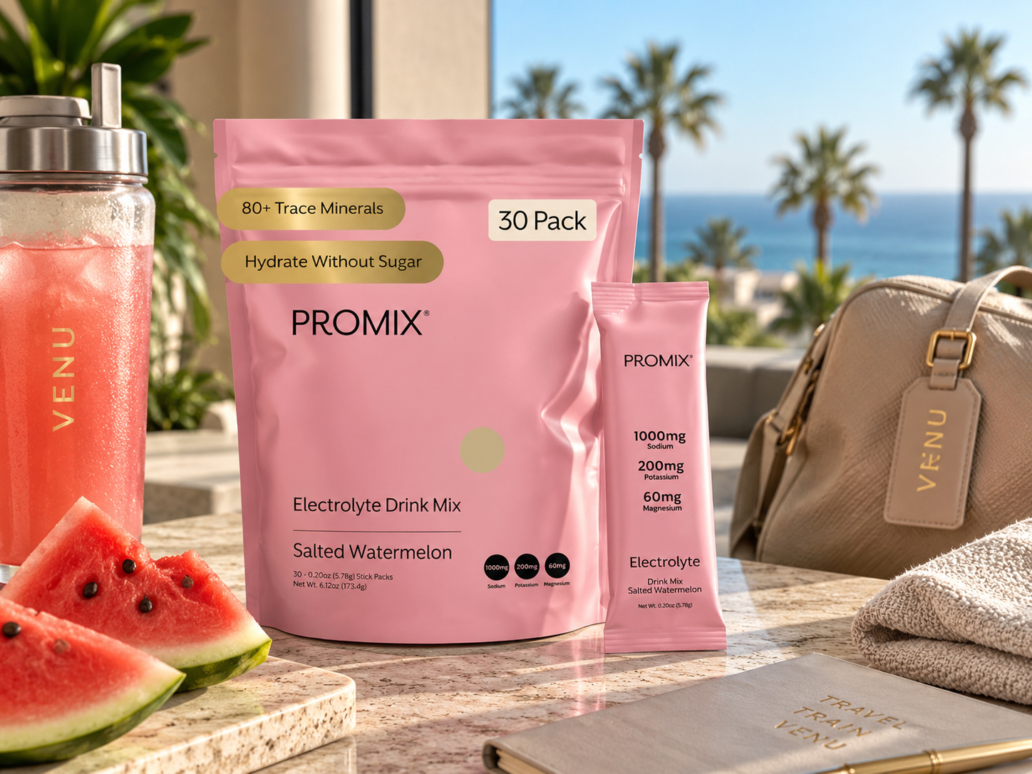 PROMIX ELECTROLYTES: 

Travel-ready hydration sticks for keeping electrolytes on hand through training, flights, and busy travel days.