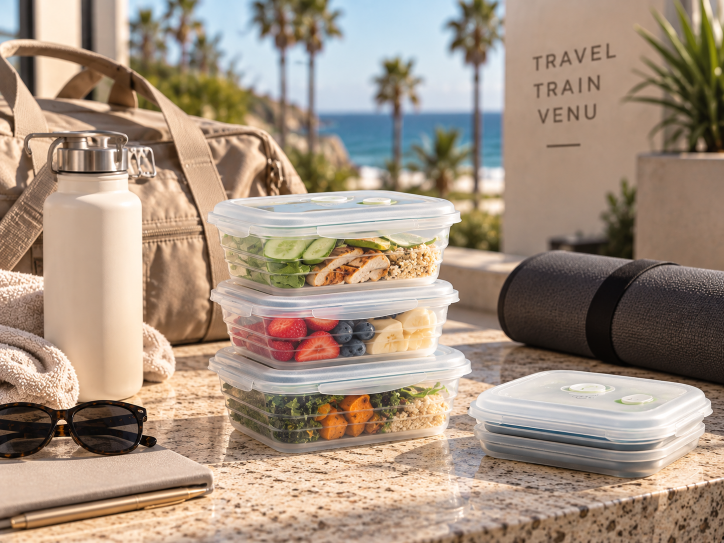 COLLAPSIBLE FOOD CONTAINERS: 

Pack meals and snacks without sacrificing valuable luggage space once they’re empty.