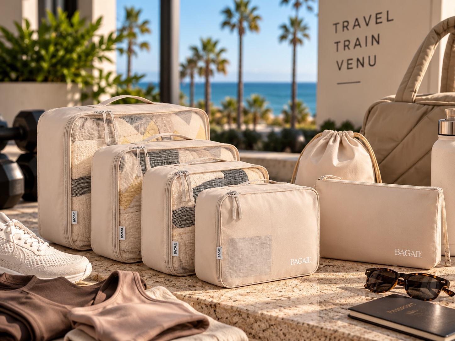BAGAIL PACKING CUBES: 

Lightweight organizers that keep training gear, travel essentials, and everything in between sorted without adding bulk.