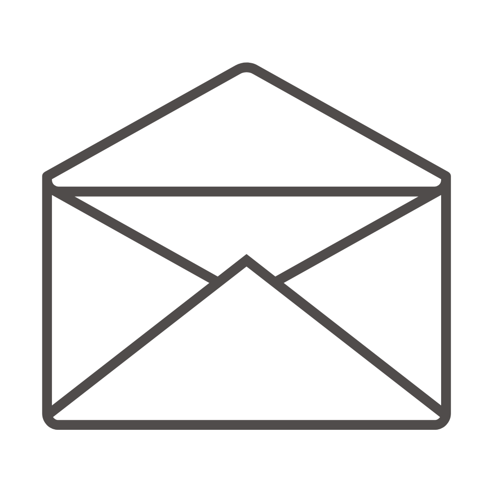 Outline of an email envelope icon, representing a newsletter.