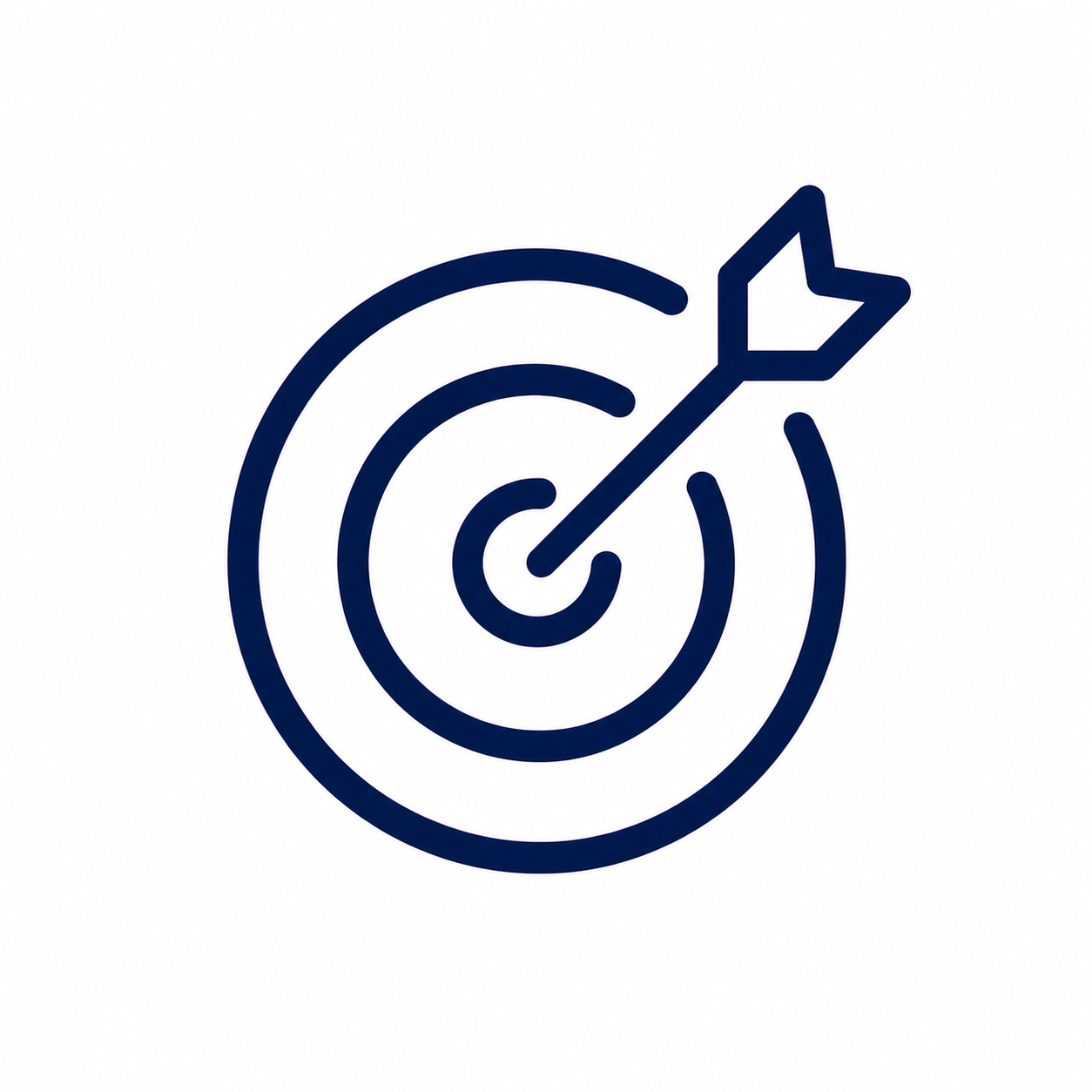 Target with an arrow hitting the bullseye, symbolizing goal achievement or focus.