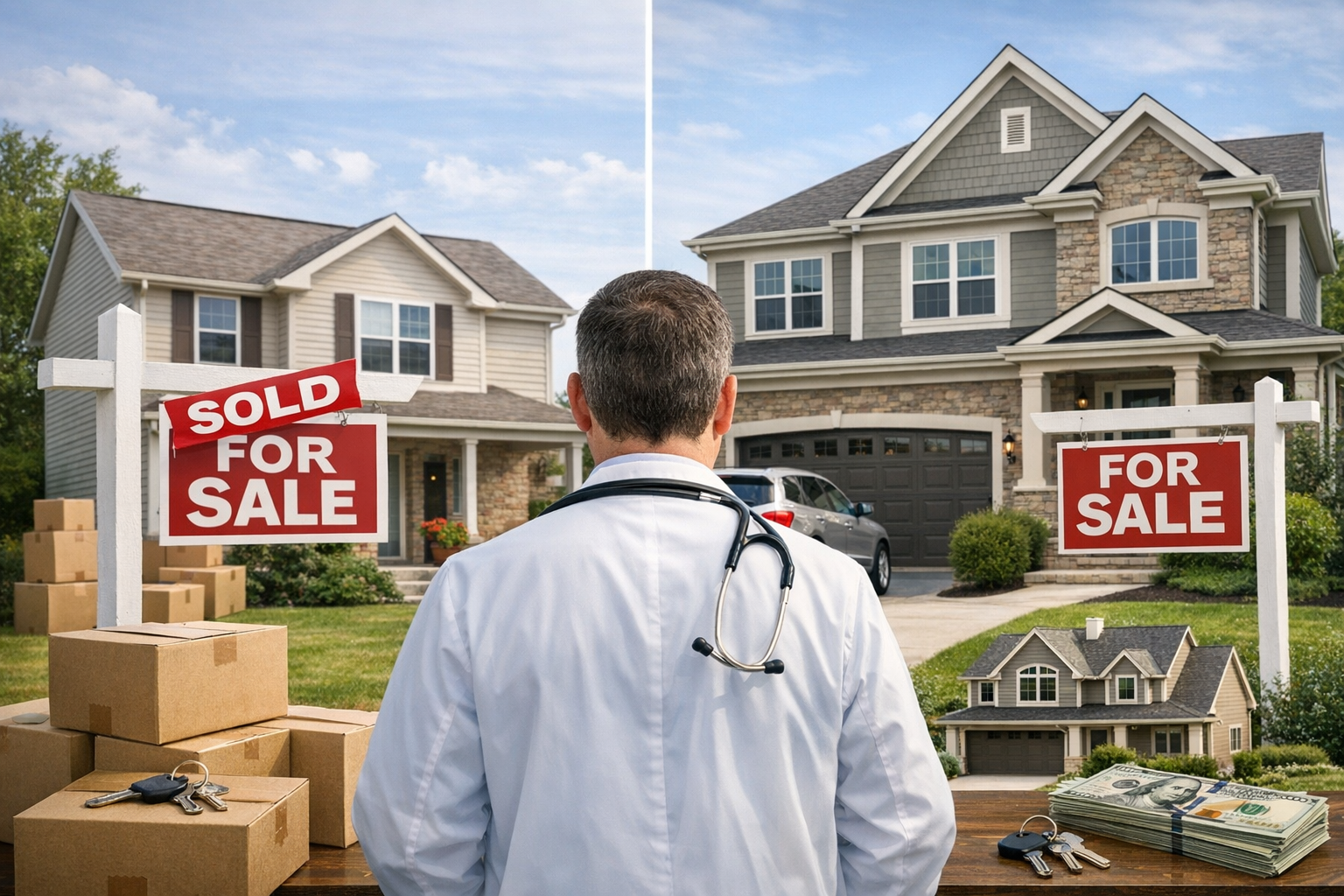 Should an Attending Physician in Maryland Buy a Move-Up Home First or Sell Their Current Home Before Upsizing?
