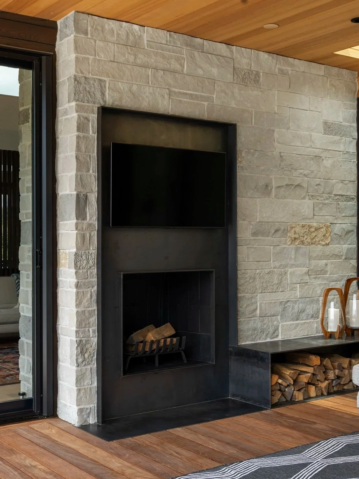 Custom fireplace surround by Red Iron