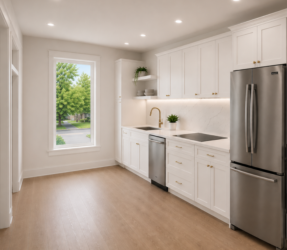 Soft-Close Shaker Cabinetry — Modern shaker, soft-close drawers, real cabinets.