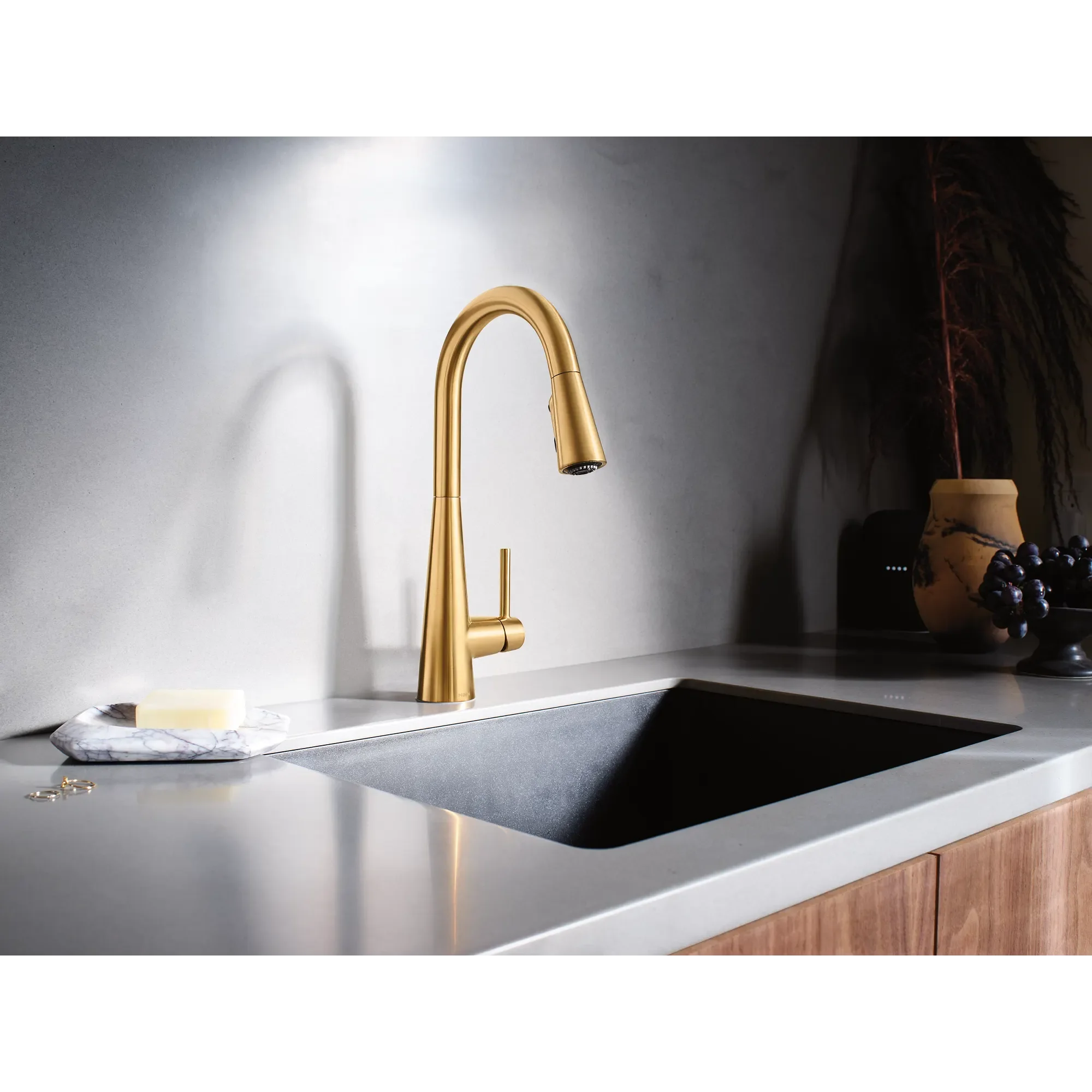 Brushed Gold Fixtures — Warm metal, quiet detail, throughout.
